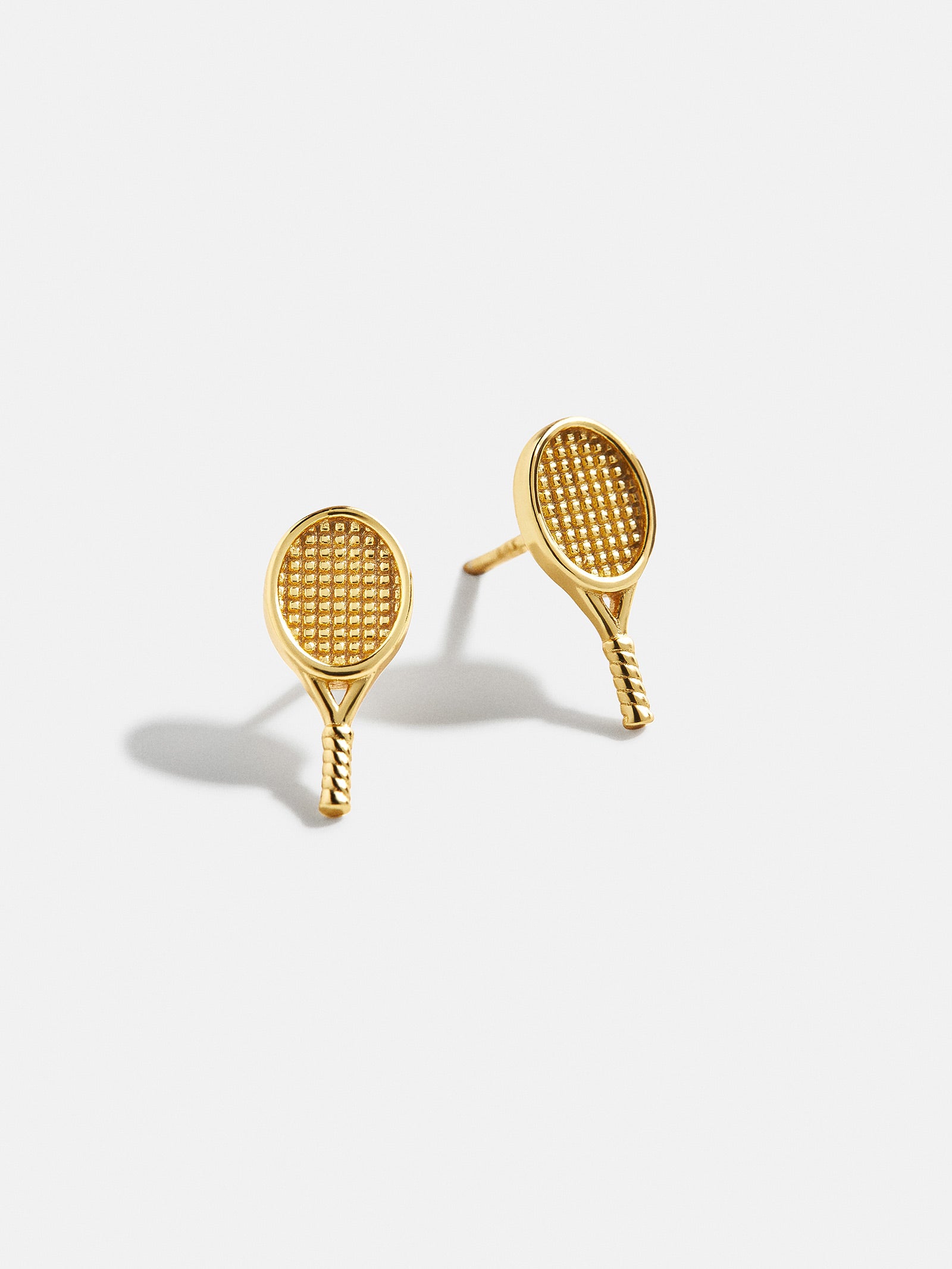 Premium 18K Gold Tennis Racket Stud Earrings - Ultimate Style Upgrade