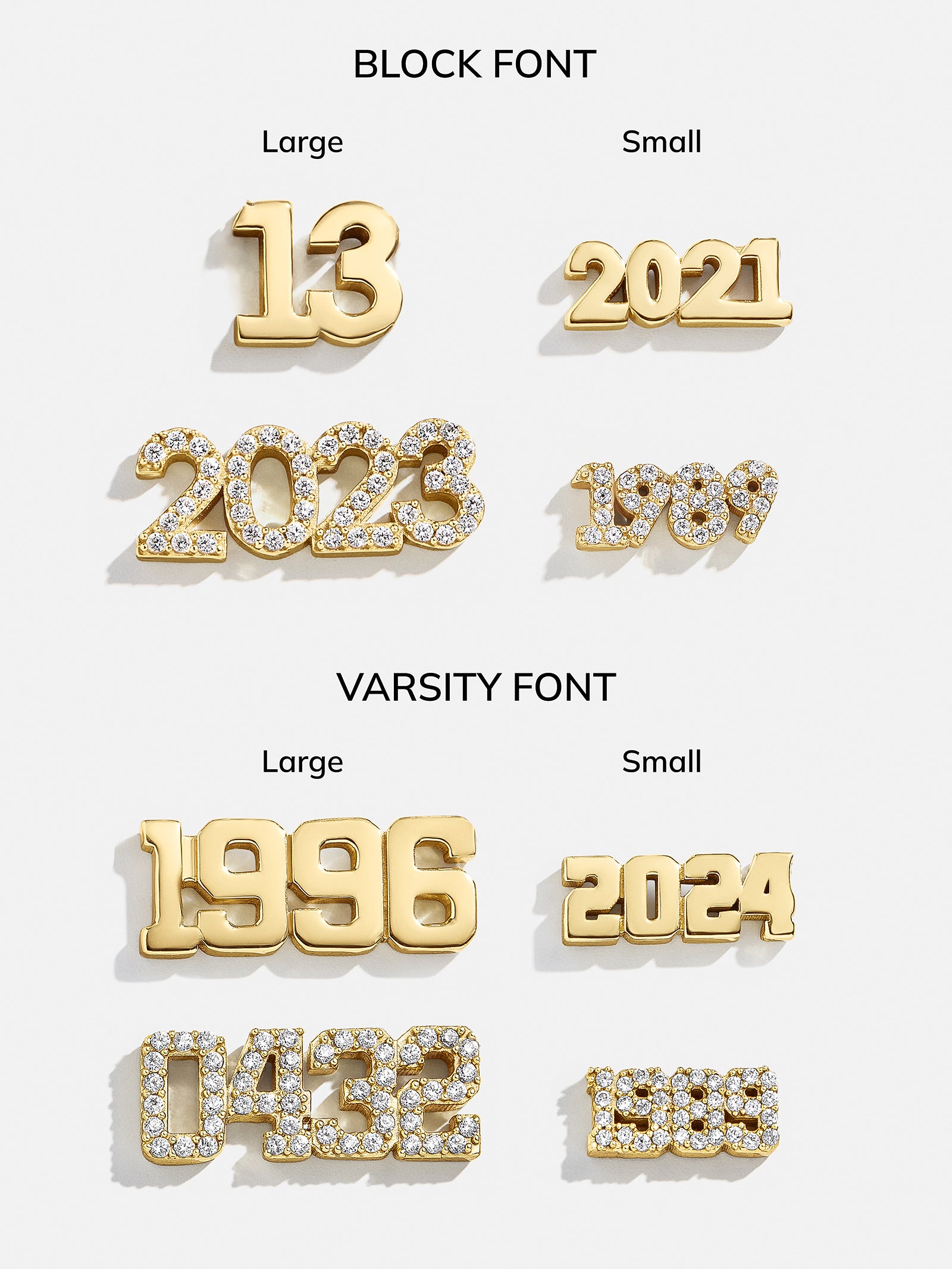 Premium 18K Gold Custom Number Necklace - Varsity Font Design