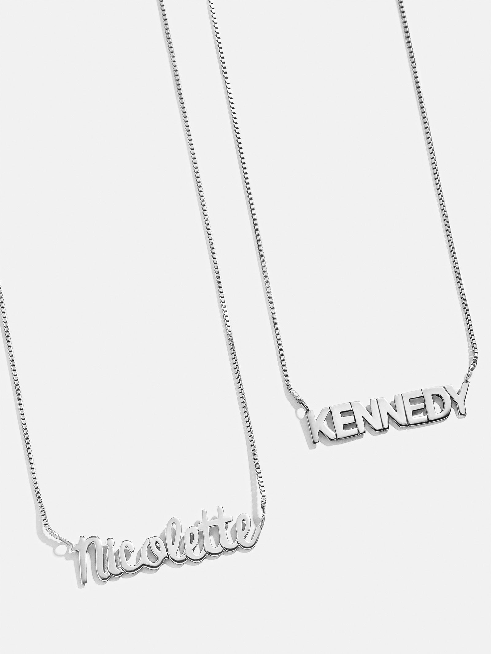 Premium Sterling Silver Custom Nameplate Necklace - Personalized Elegance