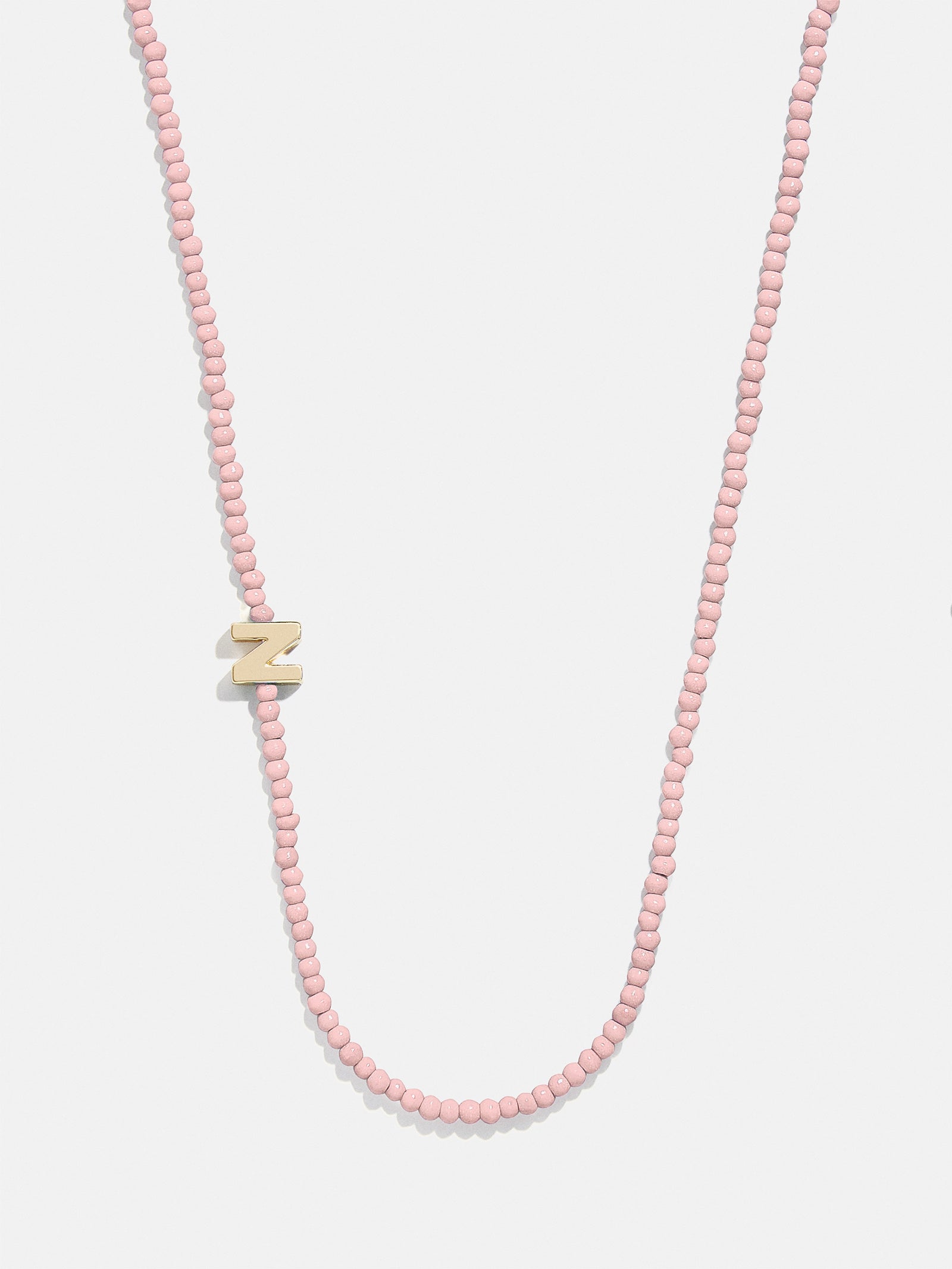 Premium Rose Quartz Initial Necklace - Personalized Gold Letter Charm