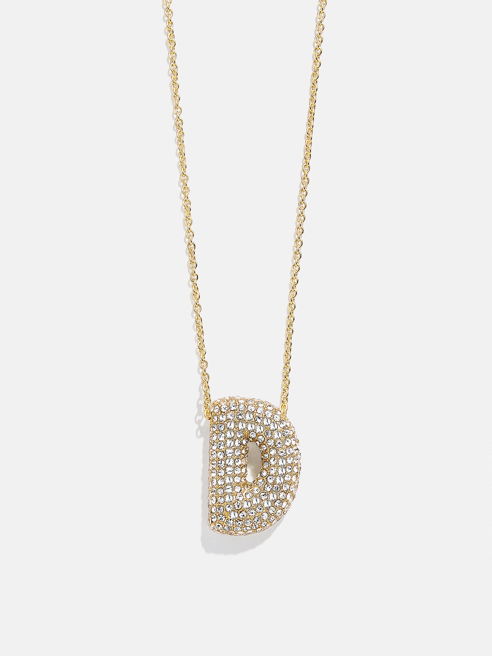 Premium Kids' Bubble Initial Necklace - Gold/Pavé