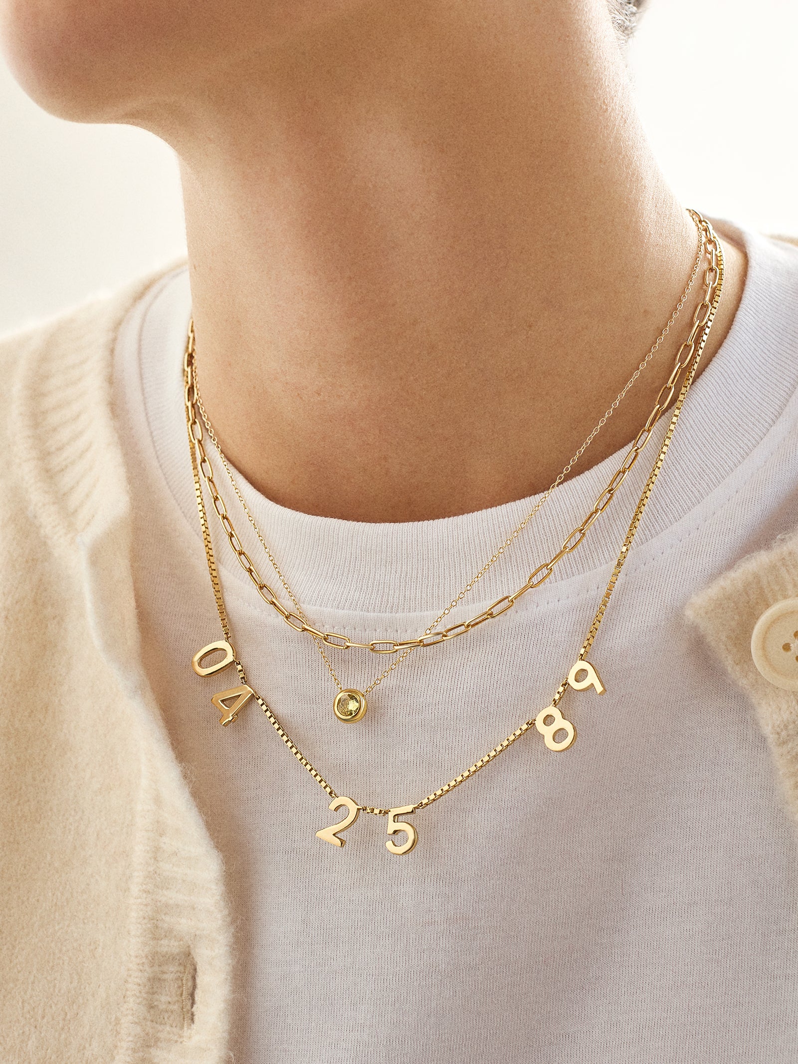 Ultimate 18K Gold Personalized Number Necklace