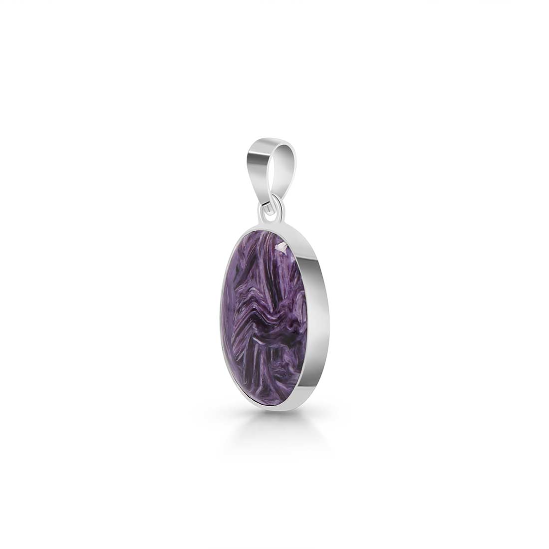 Premium Charoite Pendant - Elegant Purple Statement Jewelry