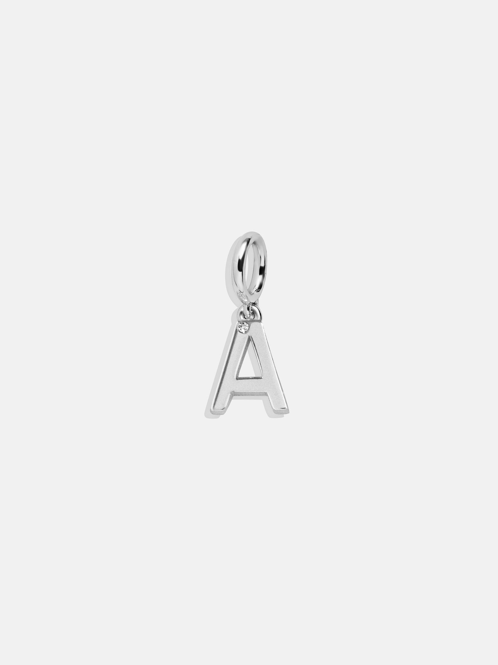 Premium Silver Initial Cluster Charm Necklace - A