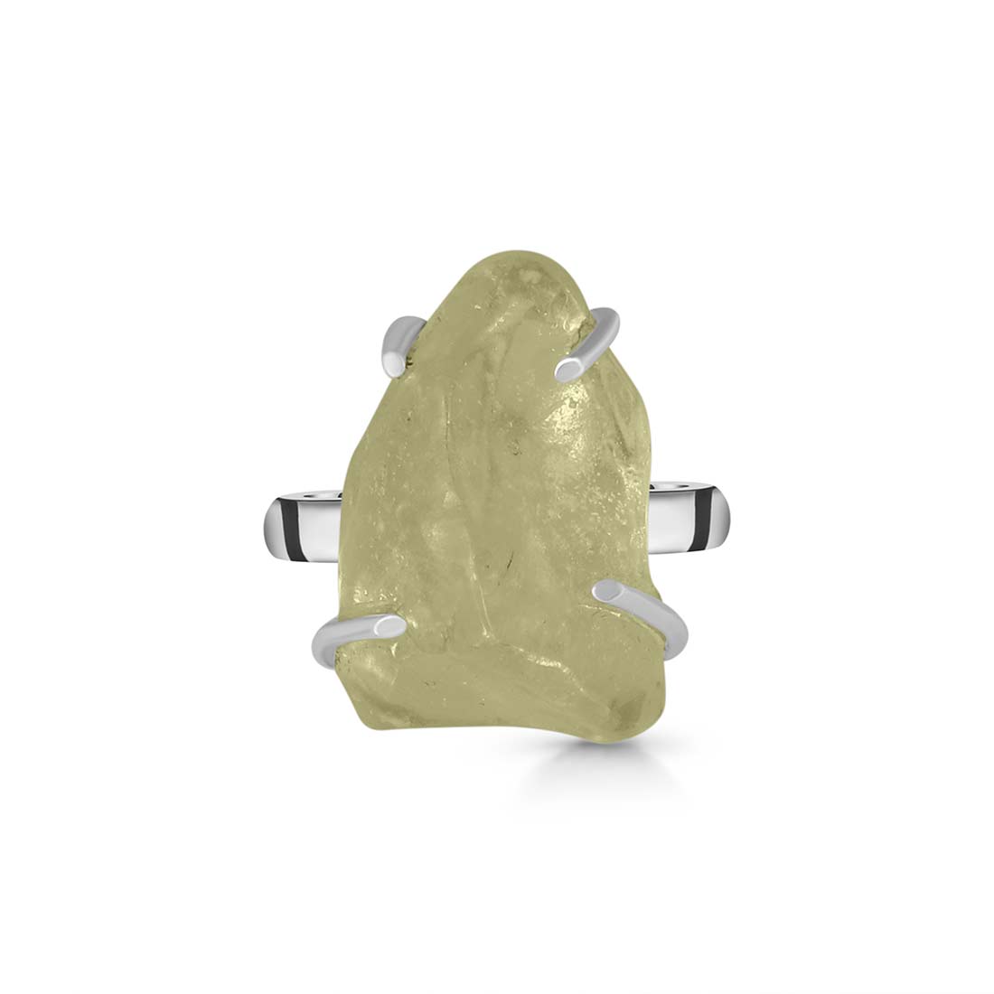 Premium Libyan Desert Glass Statement Ring - LDG-R-36