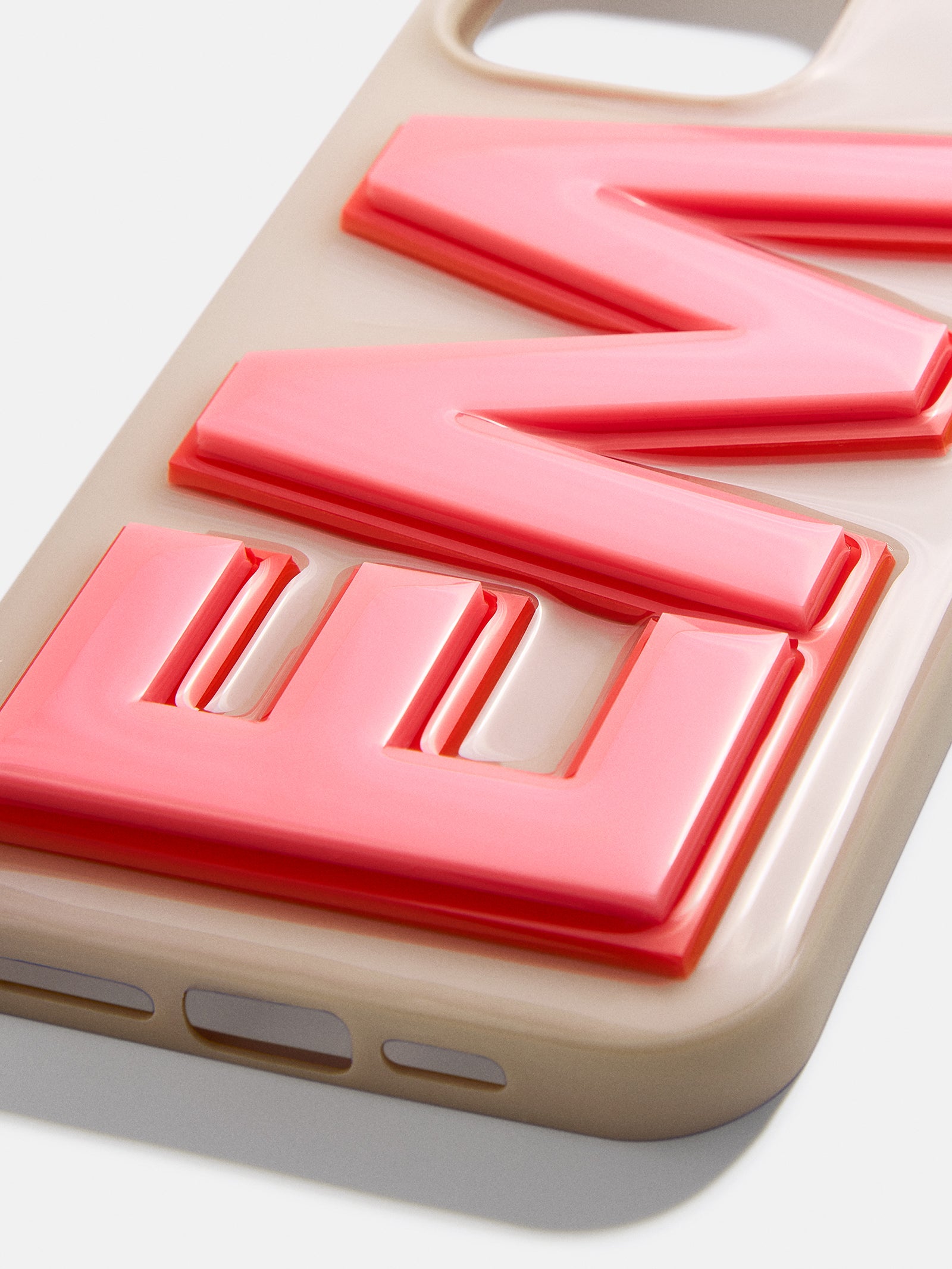 Ultimate Custom Block Font iPhone Case - Beige & Pink