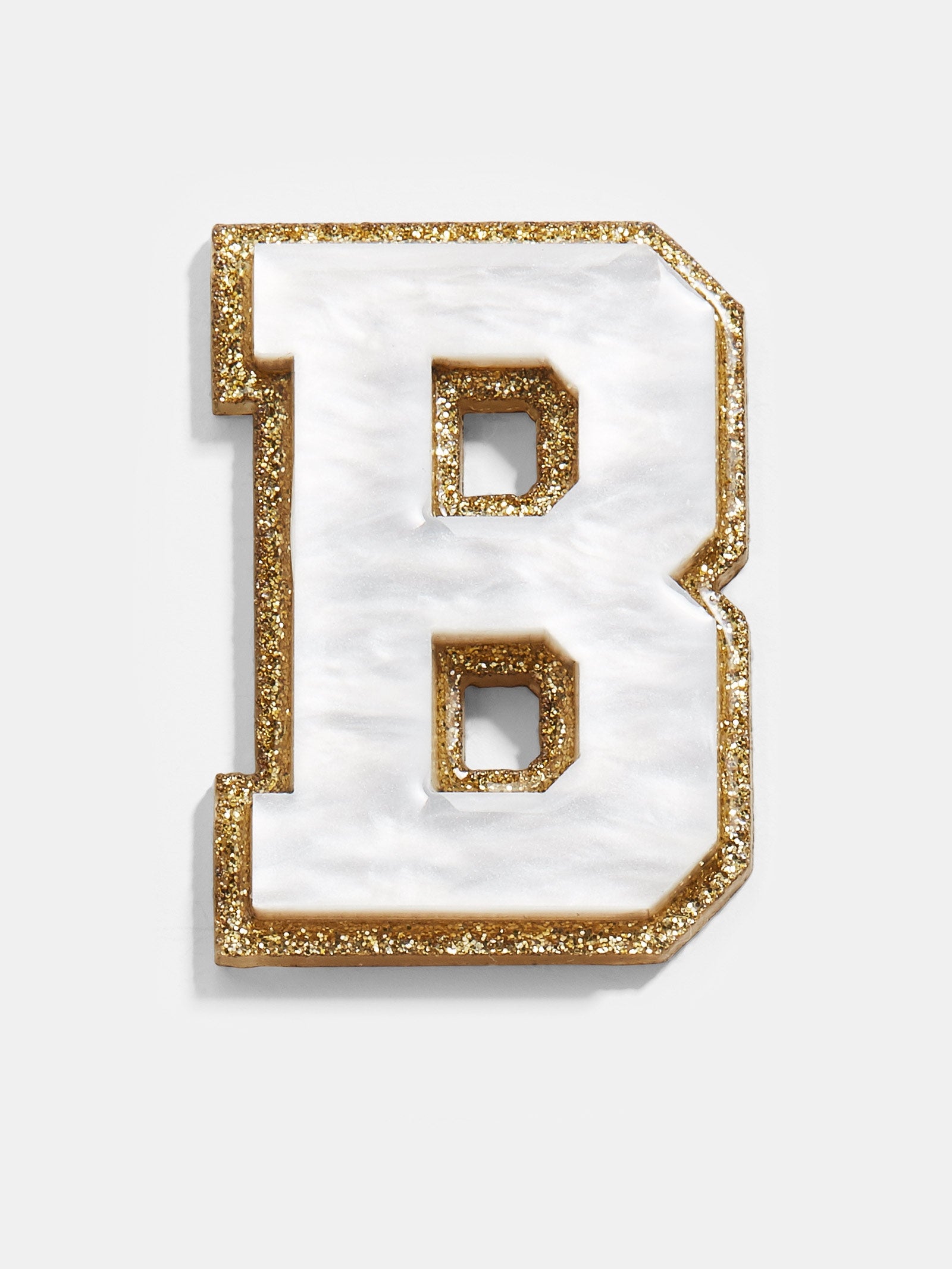 Premium Varsity Initial Sticker - White/Gold | Personalize Your Style