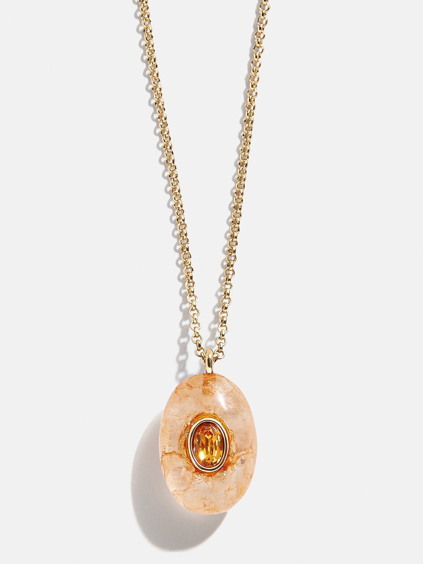 Premium Aura Semi-Precious Pendant Necklace - Orange | Ultimate Style Upgrade