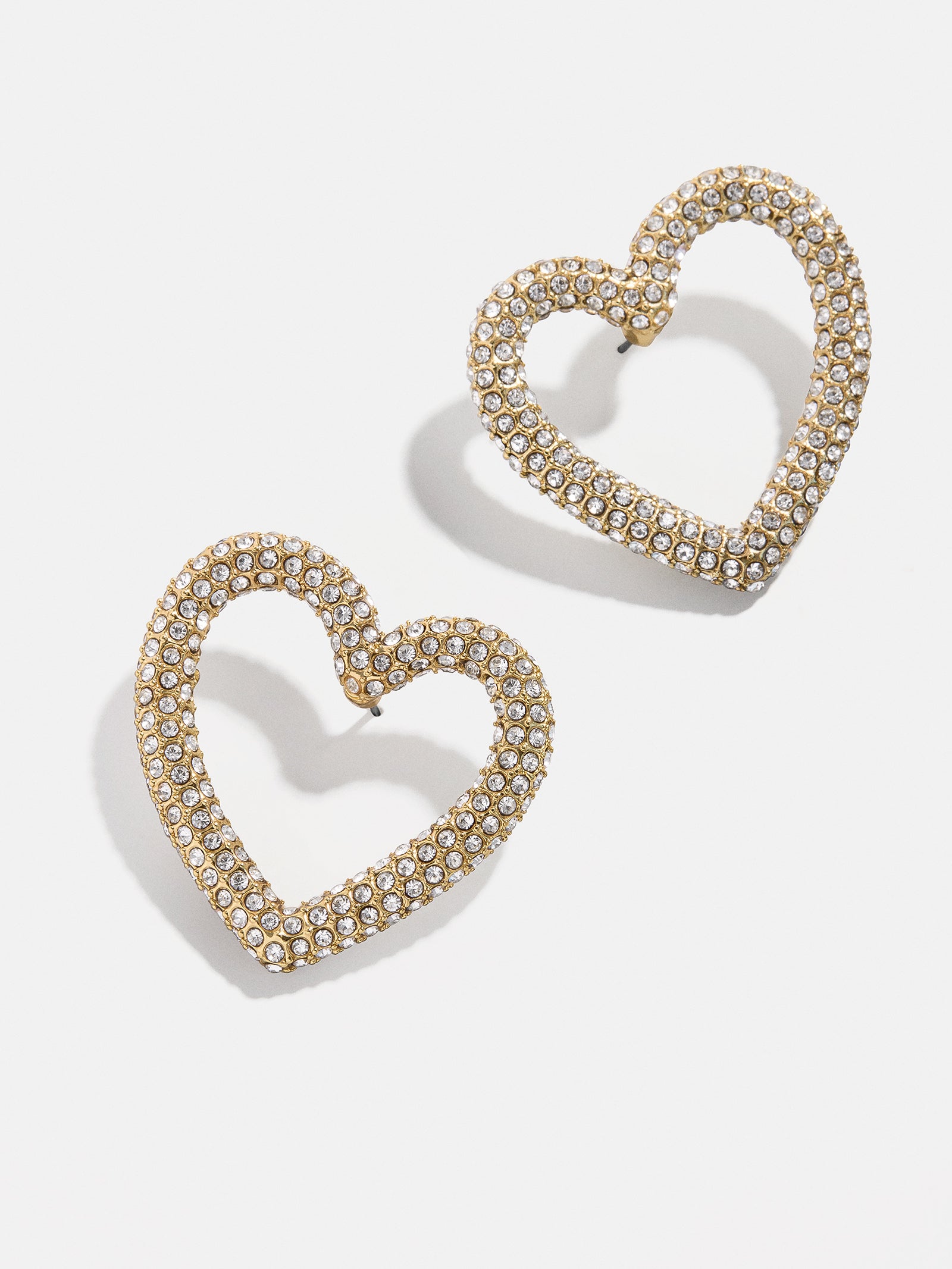 Premium Amanda Heart Earrings - Gold & Pavé