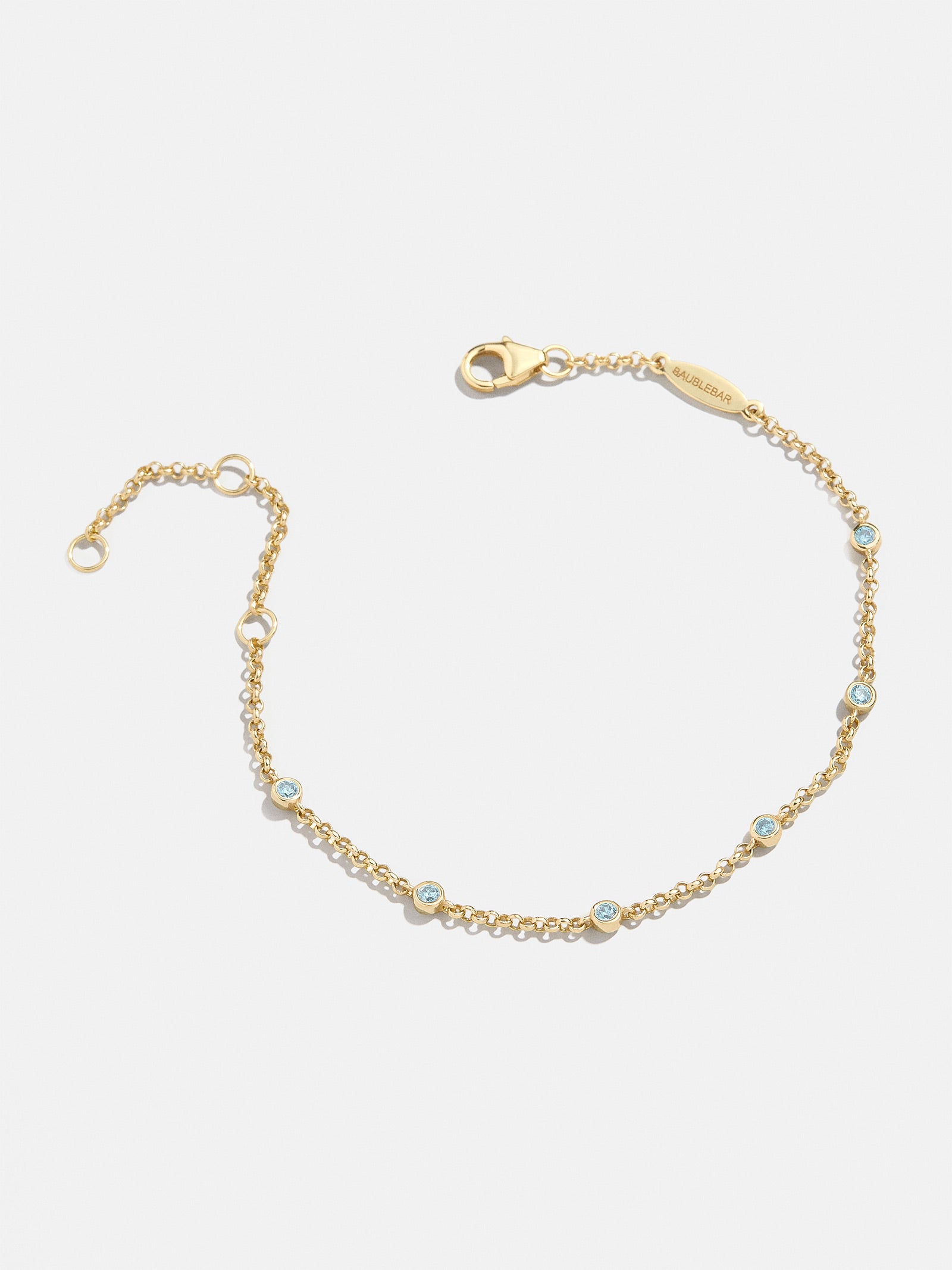 Ultimate Yasmine 18K Aquamarine Birthstone Bracelet - Premium Layering Jewelry