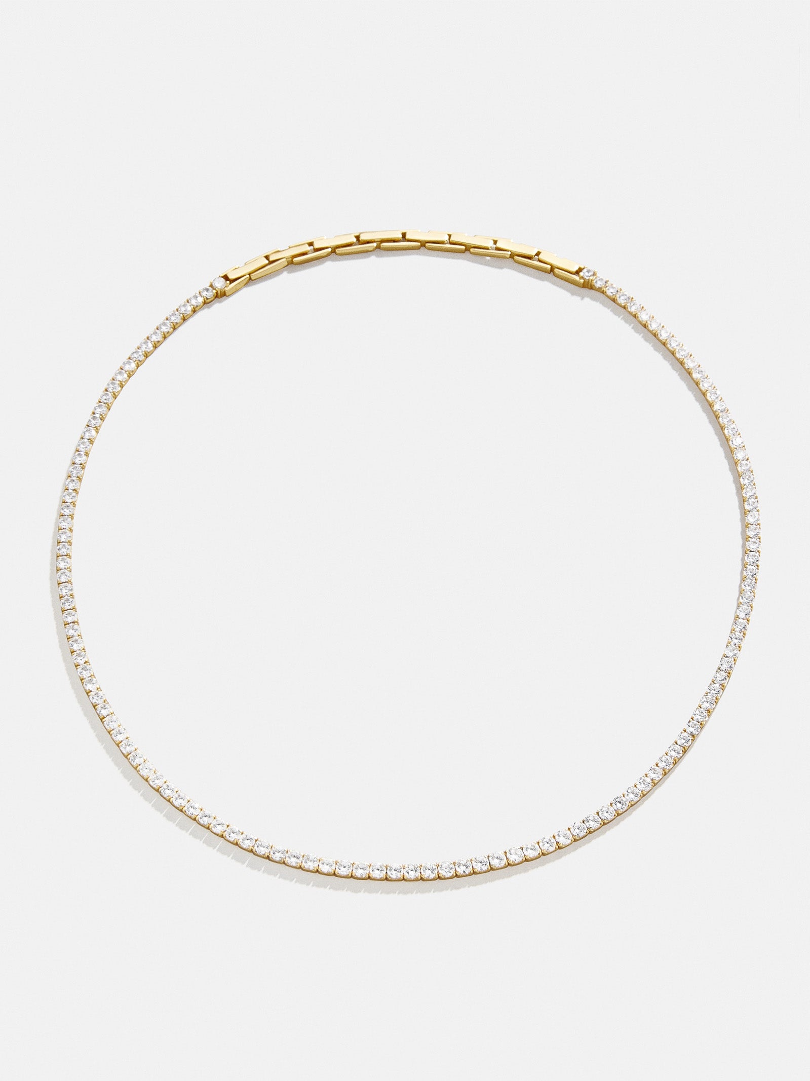 Bennett 18K Gold Adjustable Tennis Necklace - Premium Gold & Pavé Design
