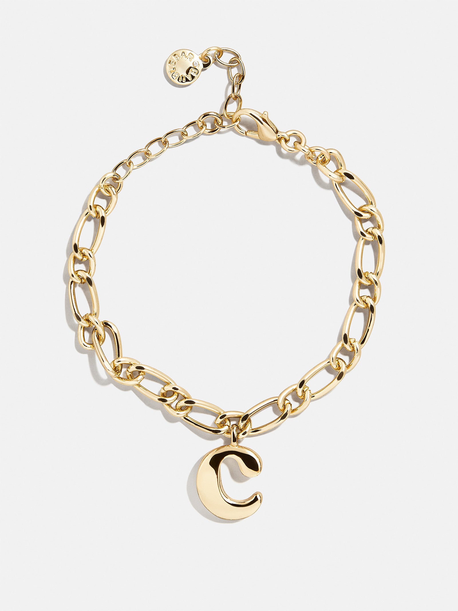 Premium Chunky Initial Charm Bracelet - Gold