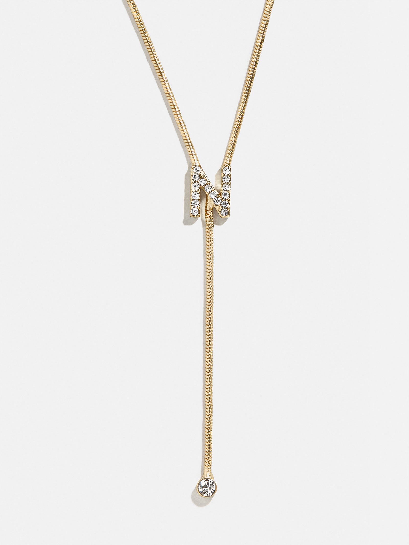 Premium Pavé Initial Y-Chain Necklace - Gold Elegance