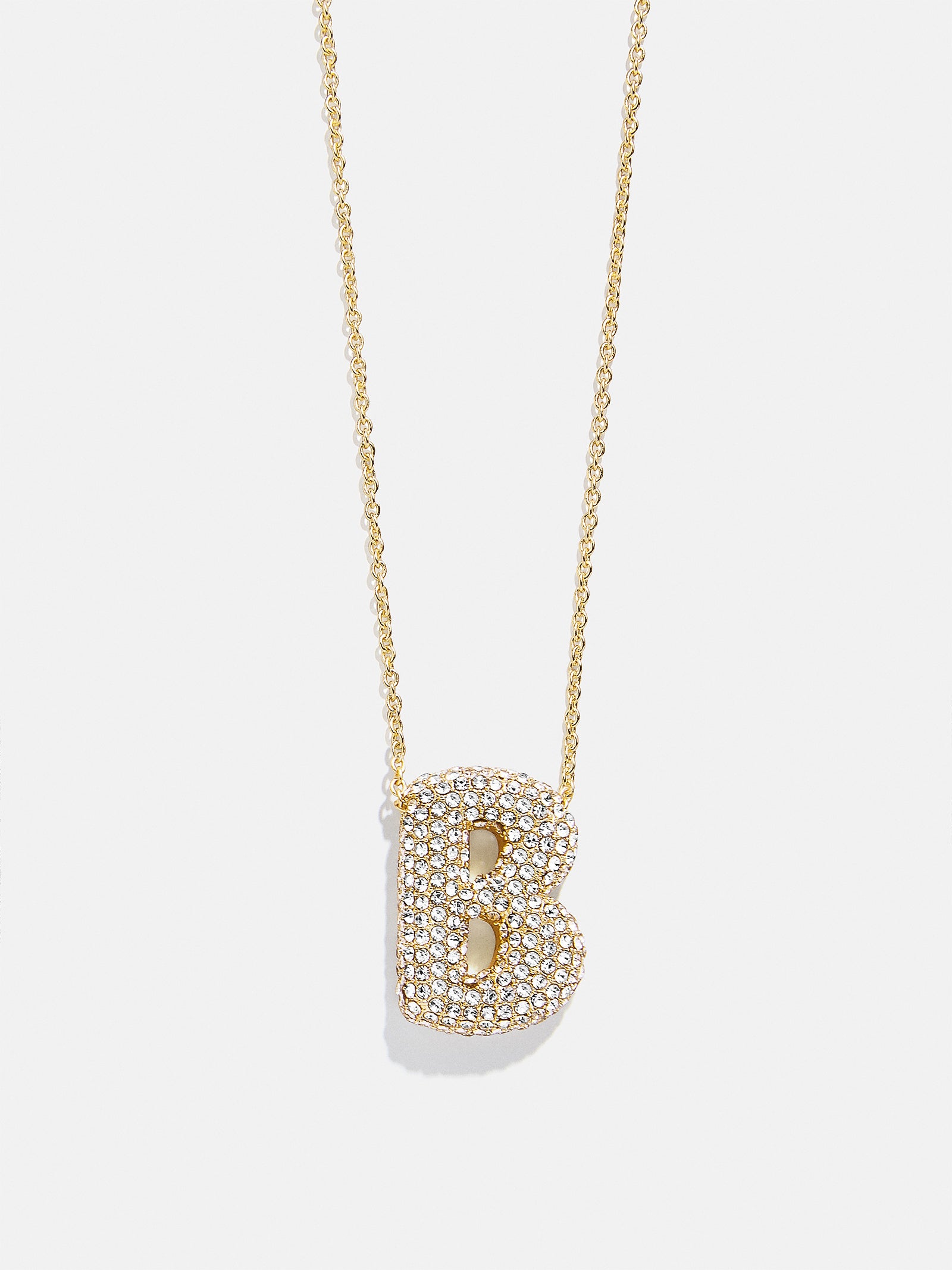 Premium Kids' Bubble Initial Necklace - Gold/Pavé