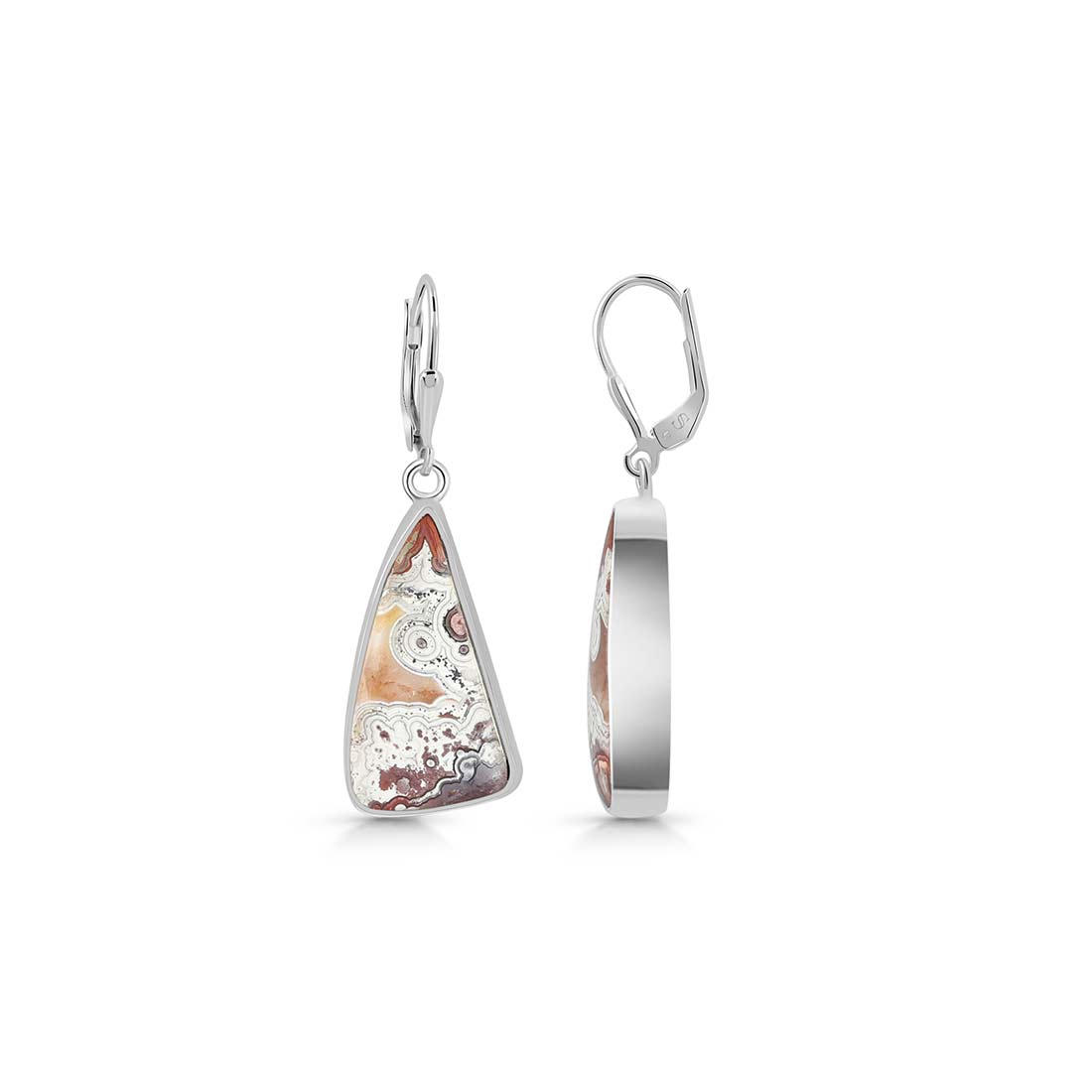 Premium Crazy Lace Agate Statement Earrings - CLA-E-3