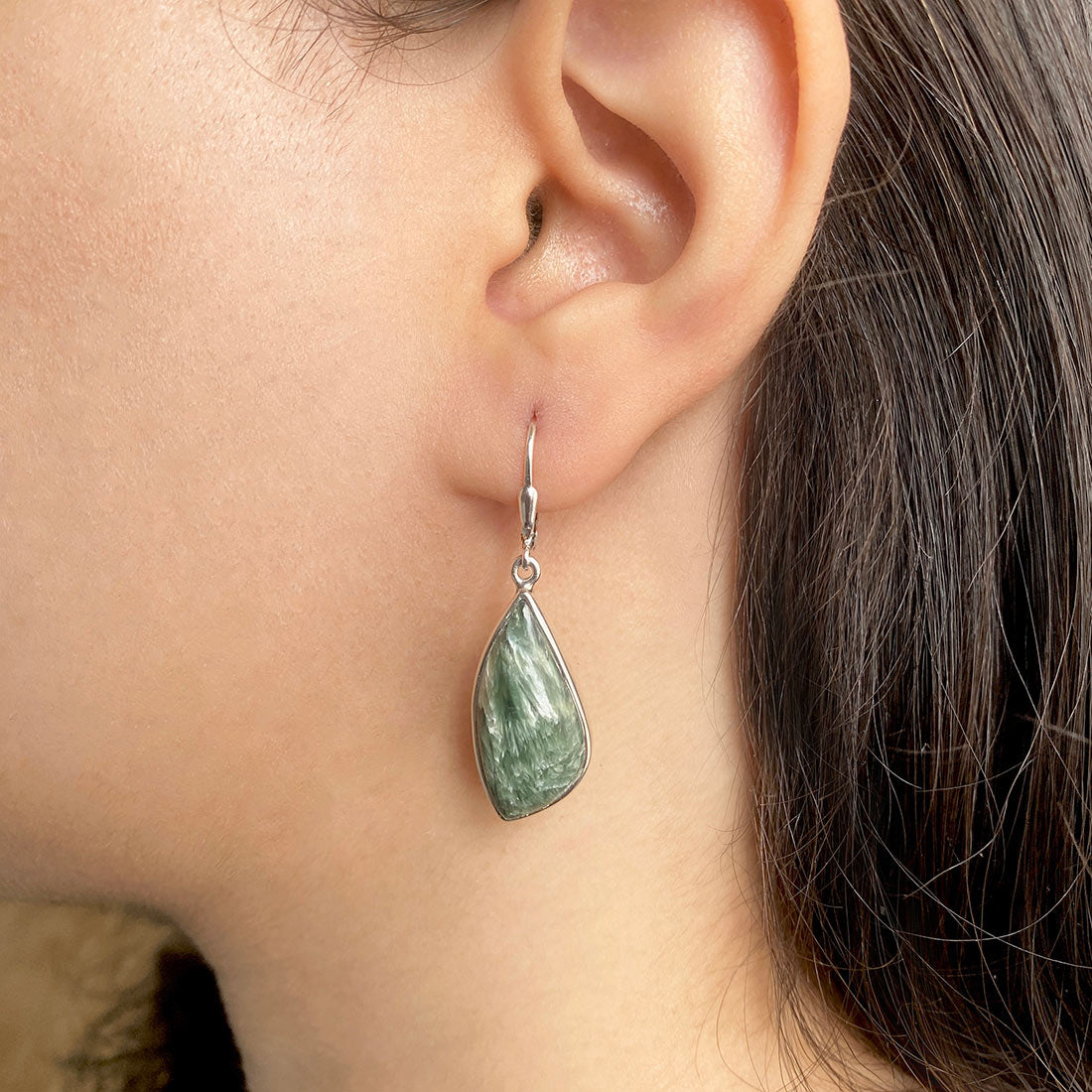 Premium Seraphinite Statement Earrings - SER-E-2