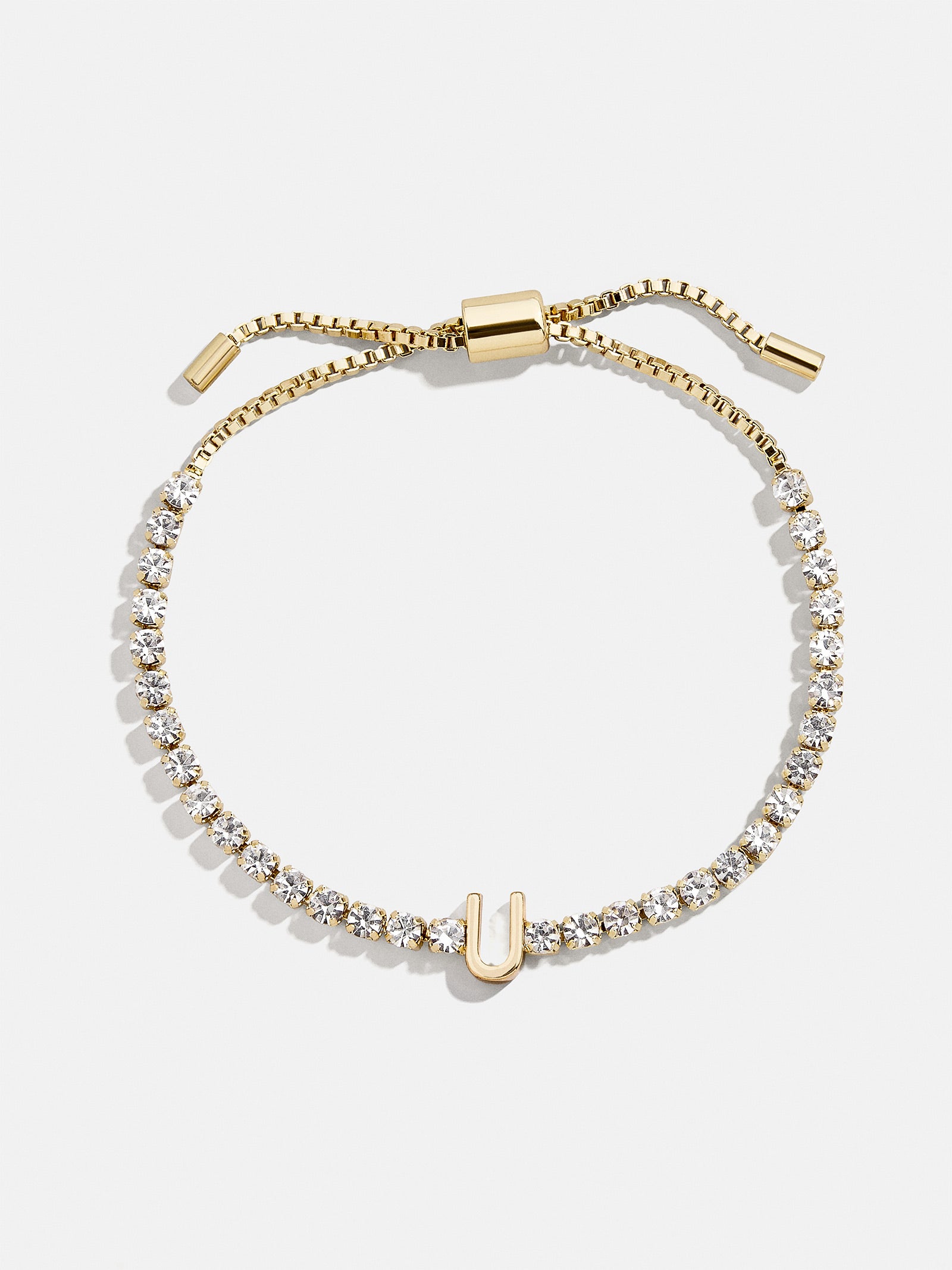 Premium Lyanna Initial Tennis Bracelet - Gold/Pavé