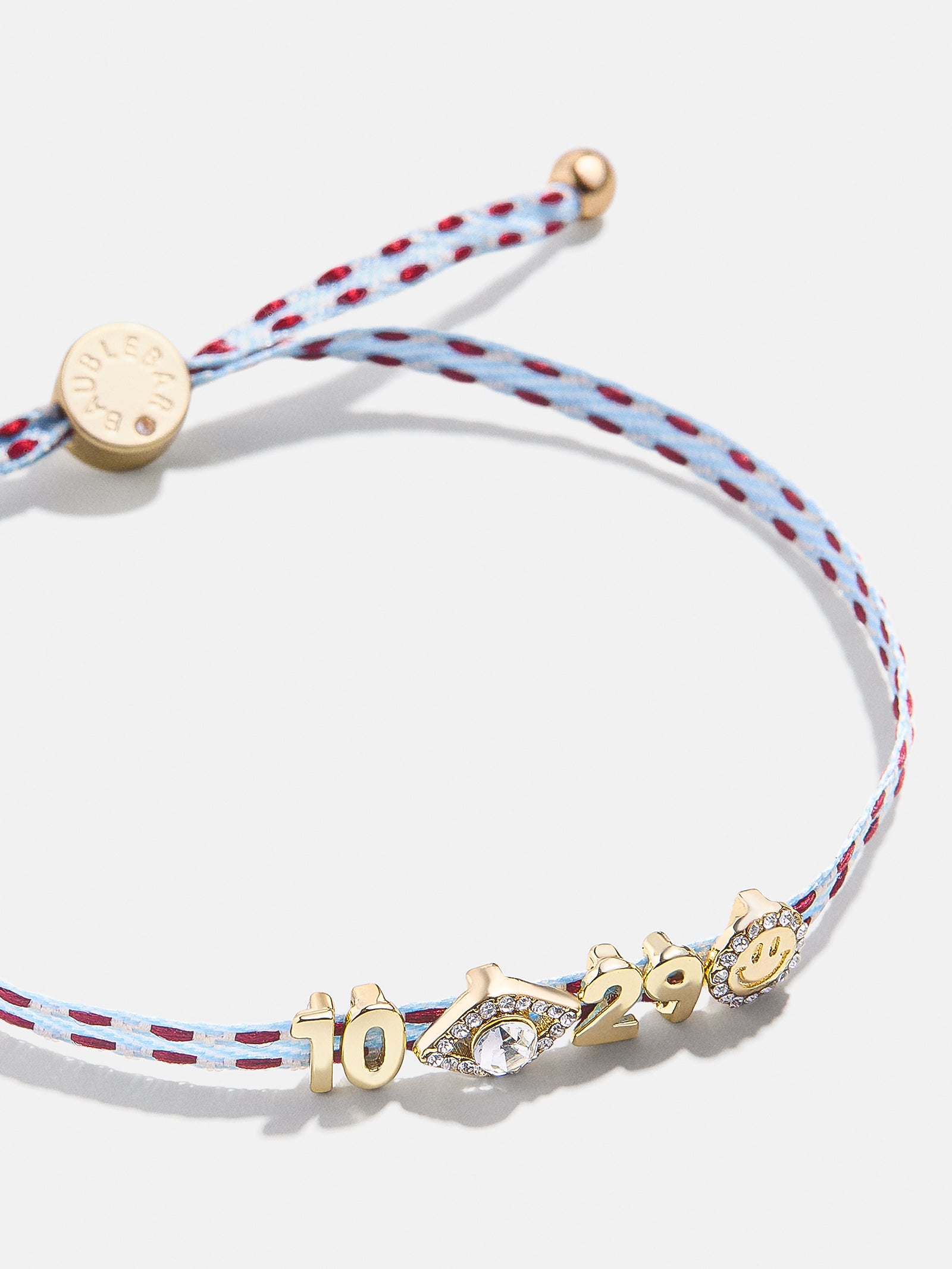 Premium Custom Ribbon Bracelet - Personalized Blue/Red Ribbon Charm