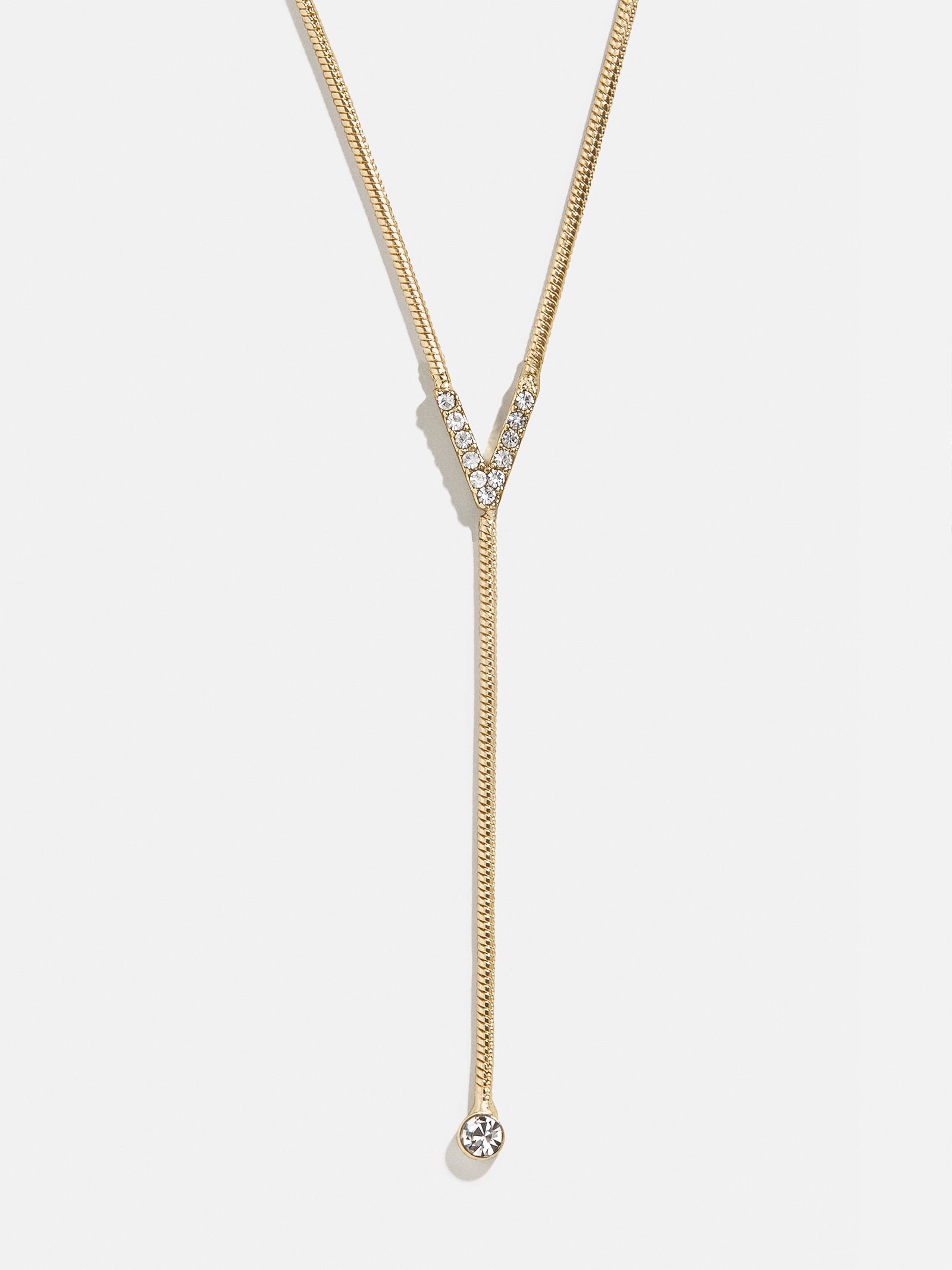 Premium Pavé Initial Y-Chain Necklace - Gold Elegance