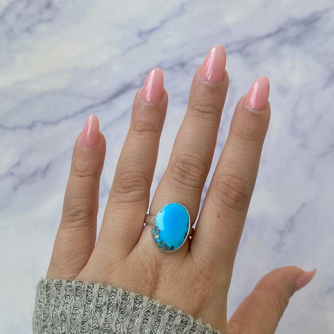 Premium Turquoise Adjustable Statement Ring - TRQ-R-203