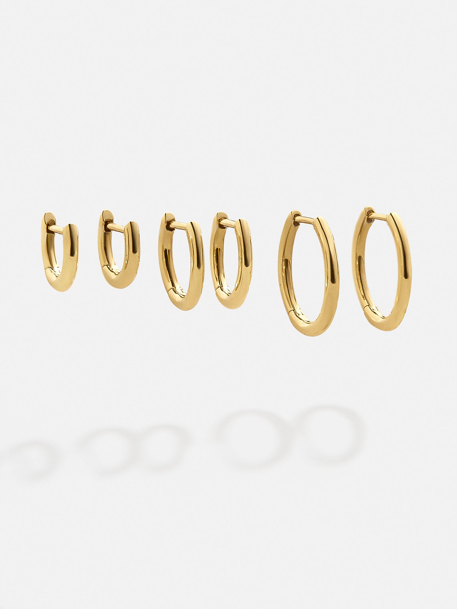 Premium Verbena 18K Gold Plated Huggie Hoop Earring Set - Modern Layered Look