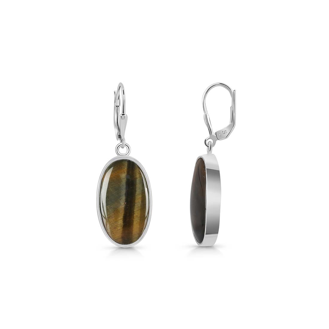 Premium Blue Tiger Eye Statement Earrings - Sagacia Jewelry