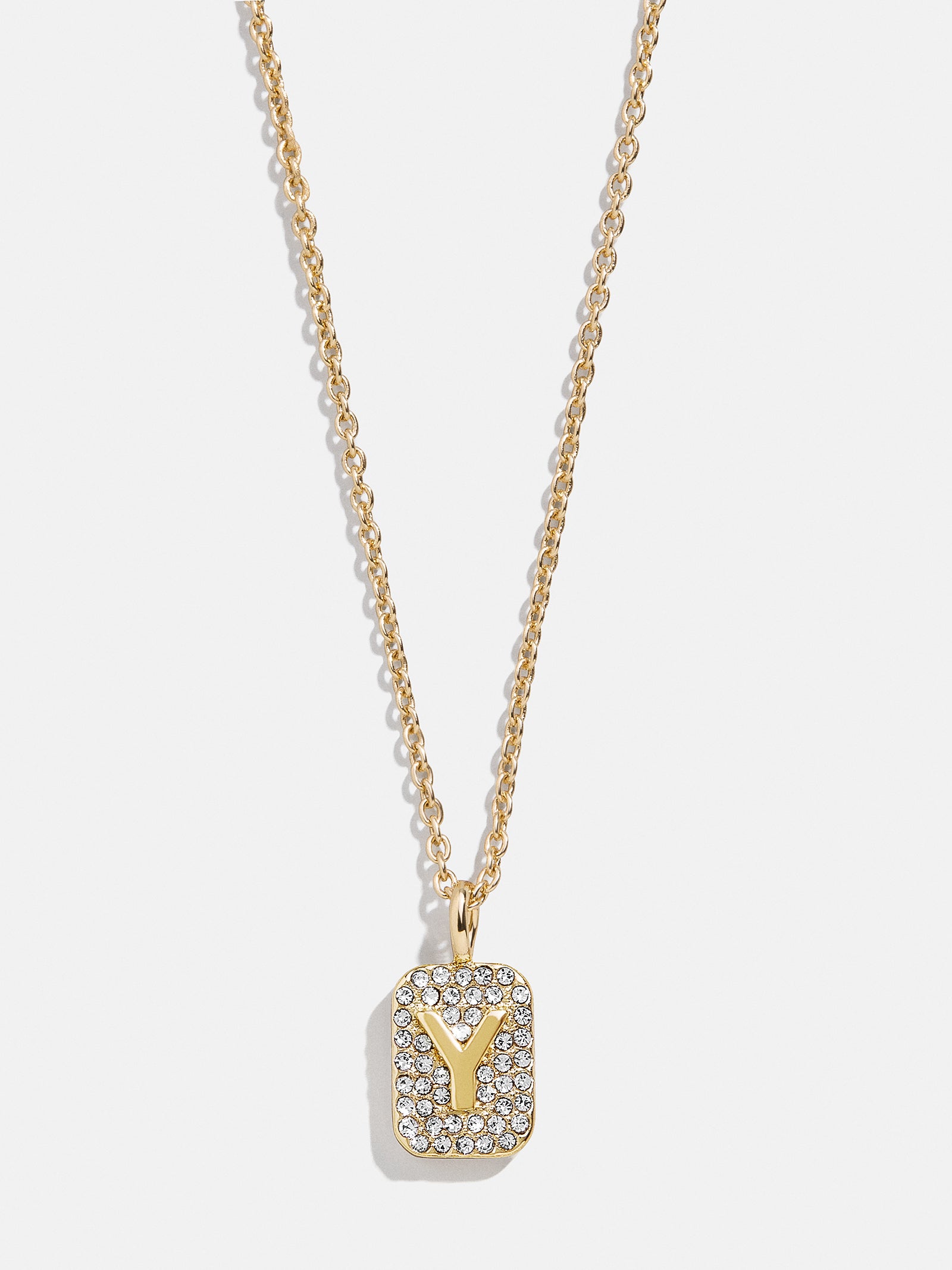 Premium Tina Block Initial Necklace - Gold & Pavé, Personalized Touch