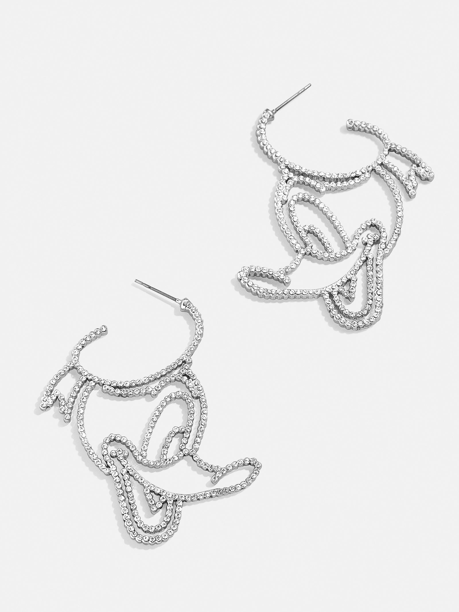 Premium Disney Donald Duck Silver Outline Earrings - Timeless Style