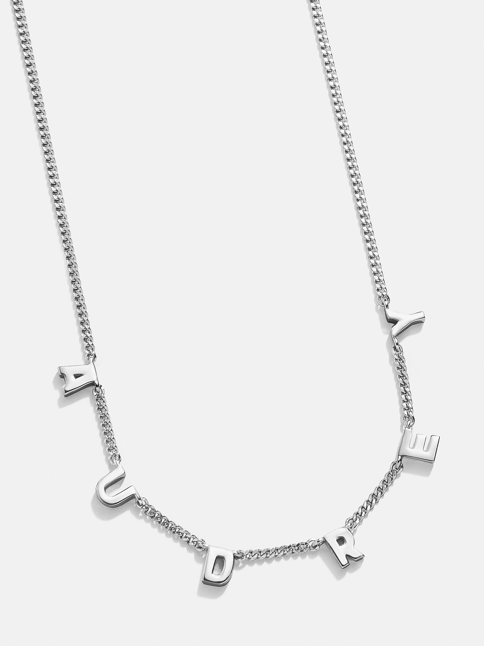 Premium Custom Name Necklace - Mini Sterling Silver with Elegant Spaced Letters