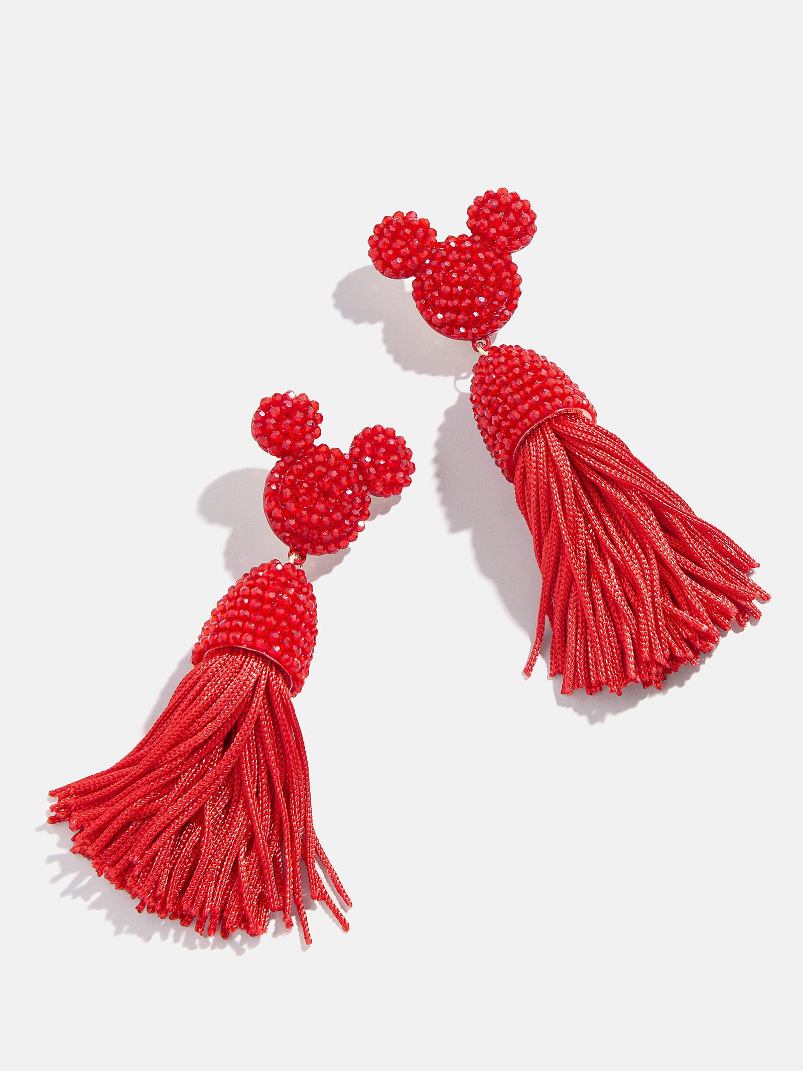 Premium Disney Mickey Mouse Tassel Earrings - Vibrant Red