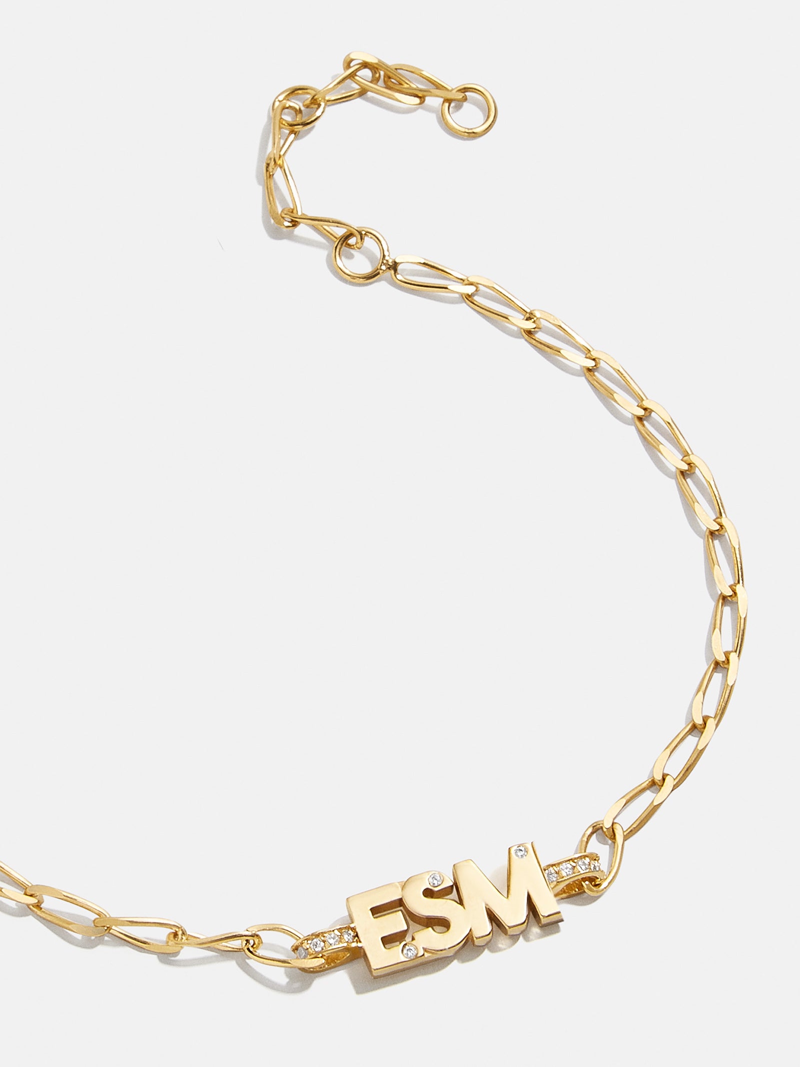 Premium 18K Gold Mini Initial Bracelet - Customizable Gold/Pavé