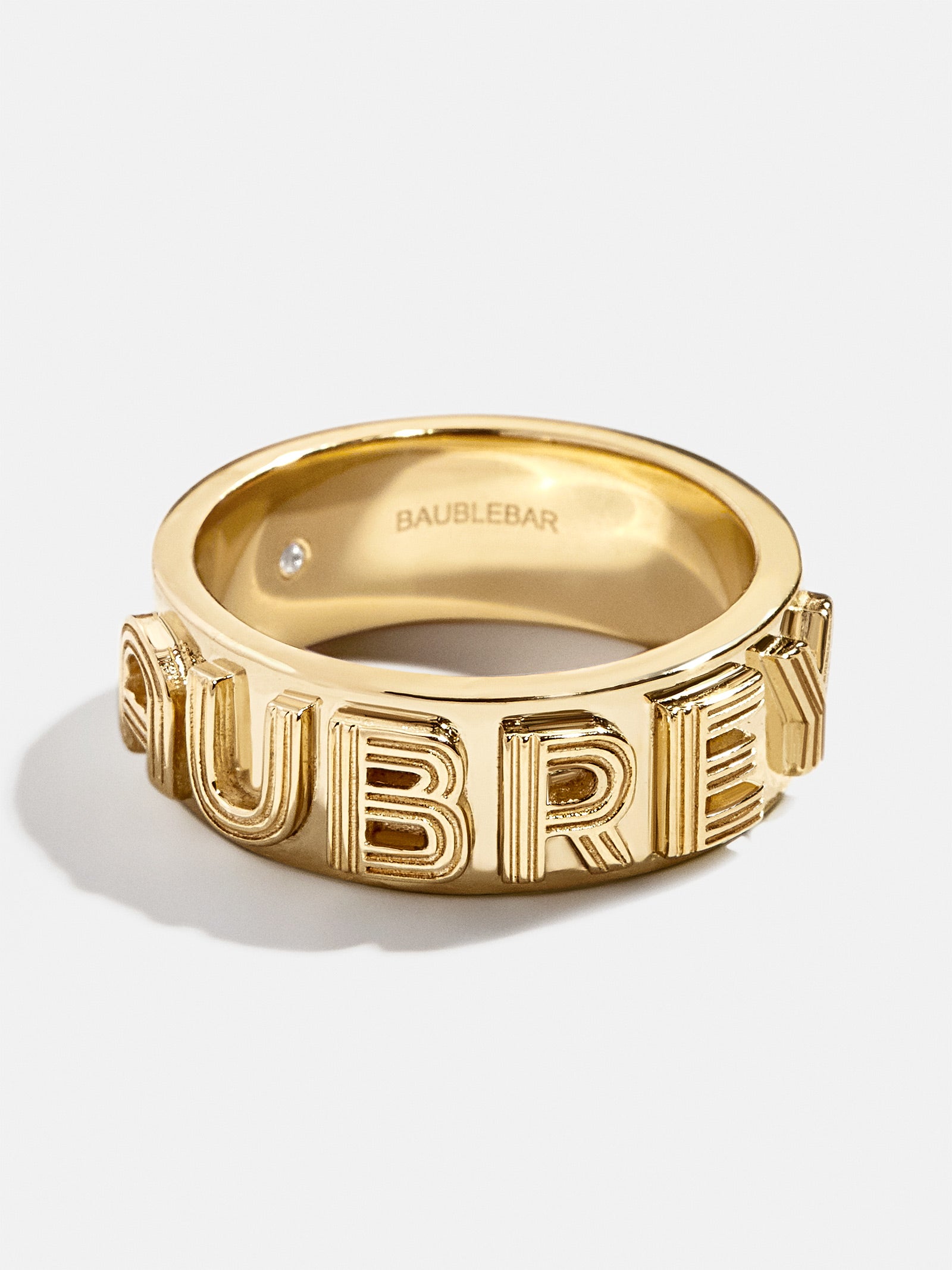 Ultimate 18K Gold Custom Engraved Block Ring - Premium Gold Plated Sterling Silver