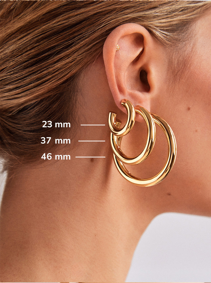 Premium Dalilah Hoop Earrings - 46MM Gold Statement Piece