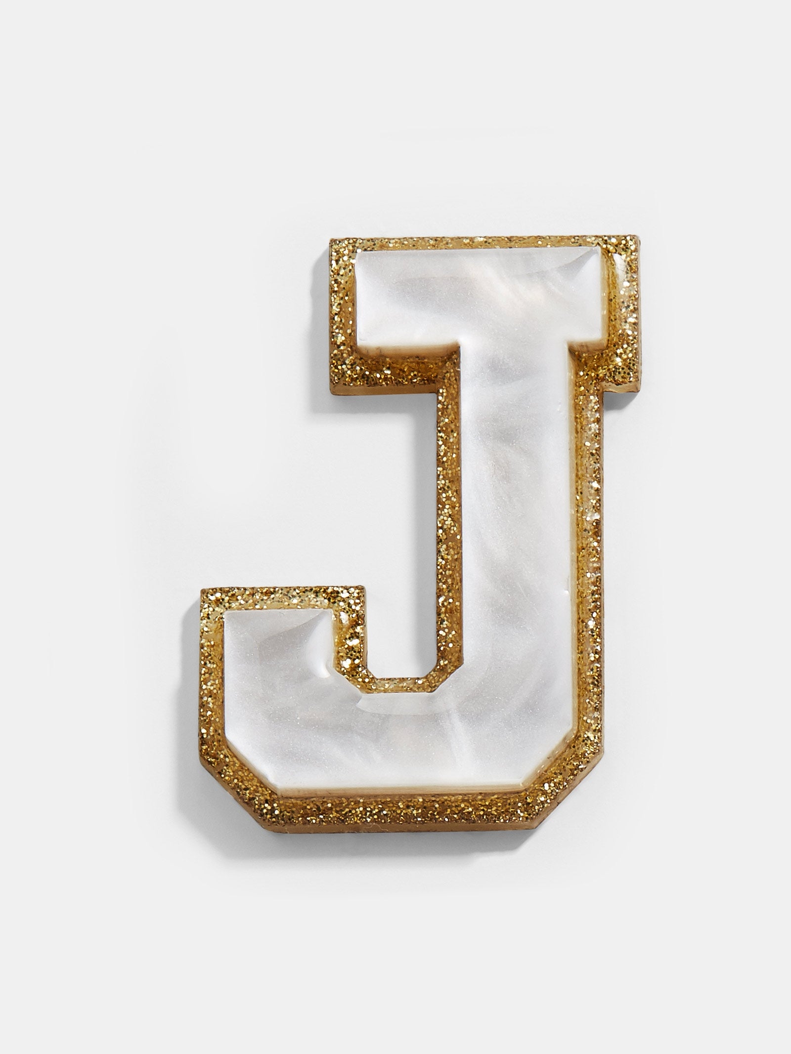 Premium Varsity Initial Sticker - White/Gold | Personalize Your Style