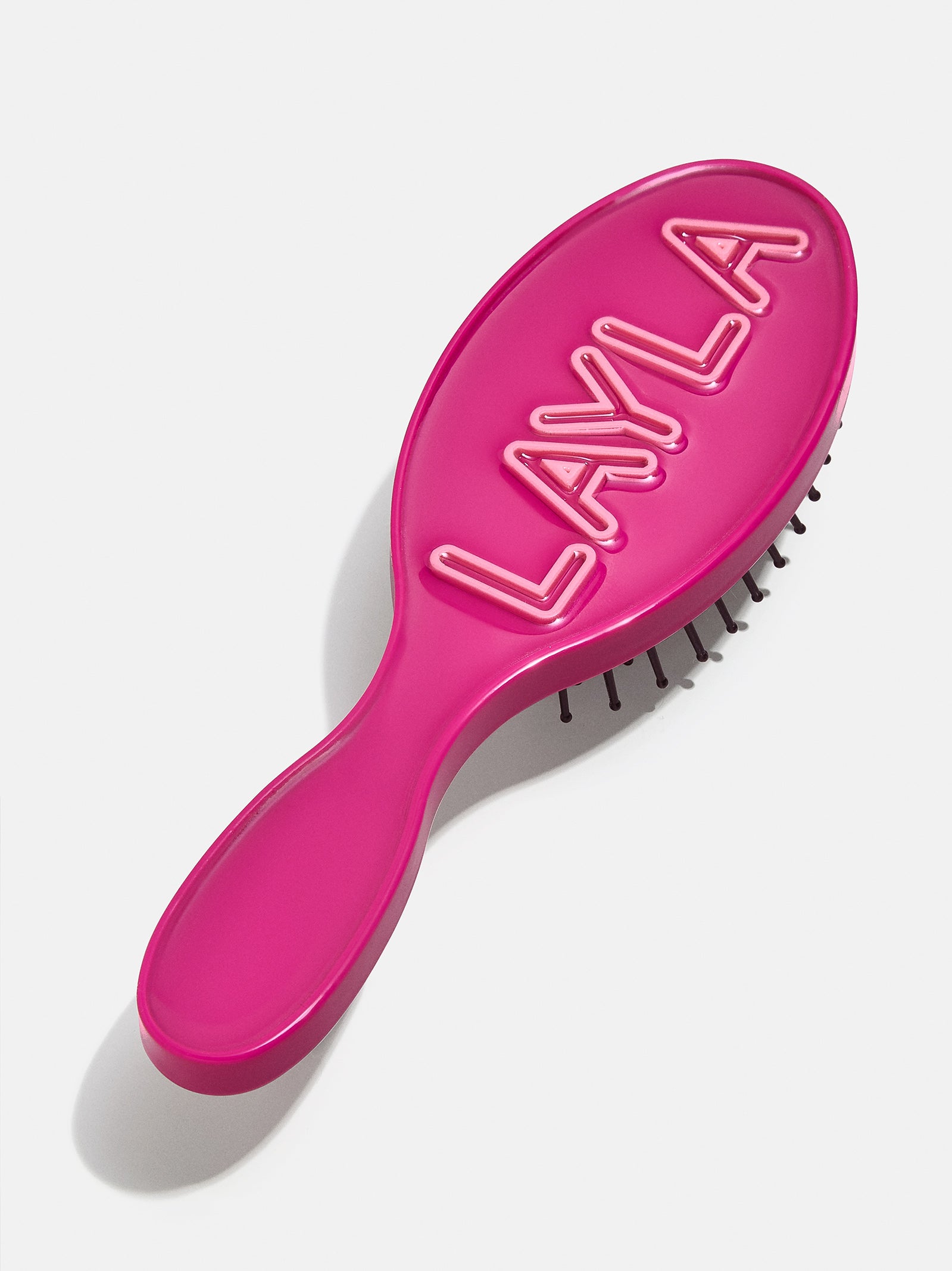 Premium Mini Custom Hair Brush - Magenta & Light Pink | Personalized Gift