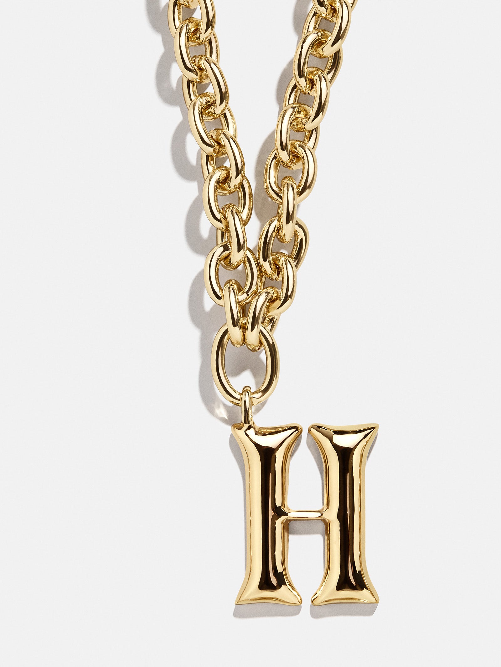 Premium Chunky Charm Initial Necklace - Gold