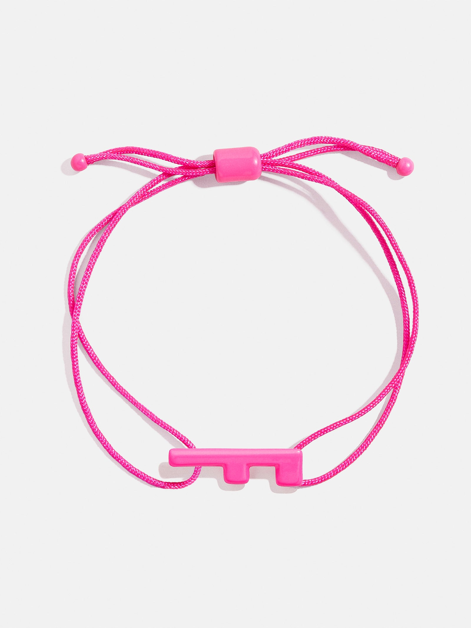 Premium East West Initial Cord Bracelet - Vibrant Hot Pink