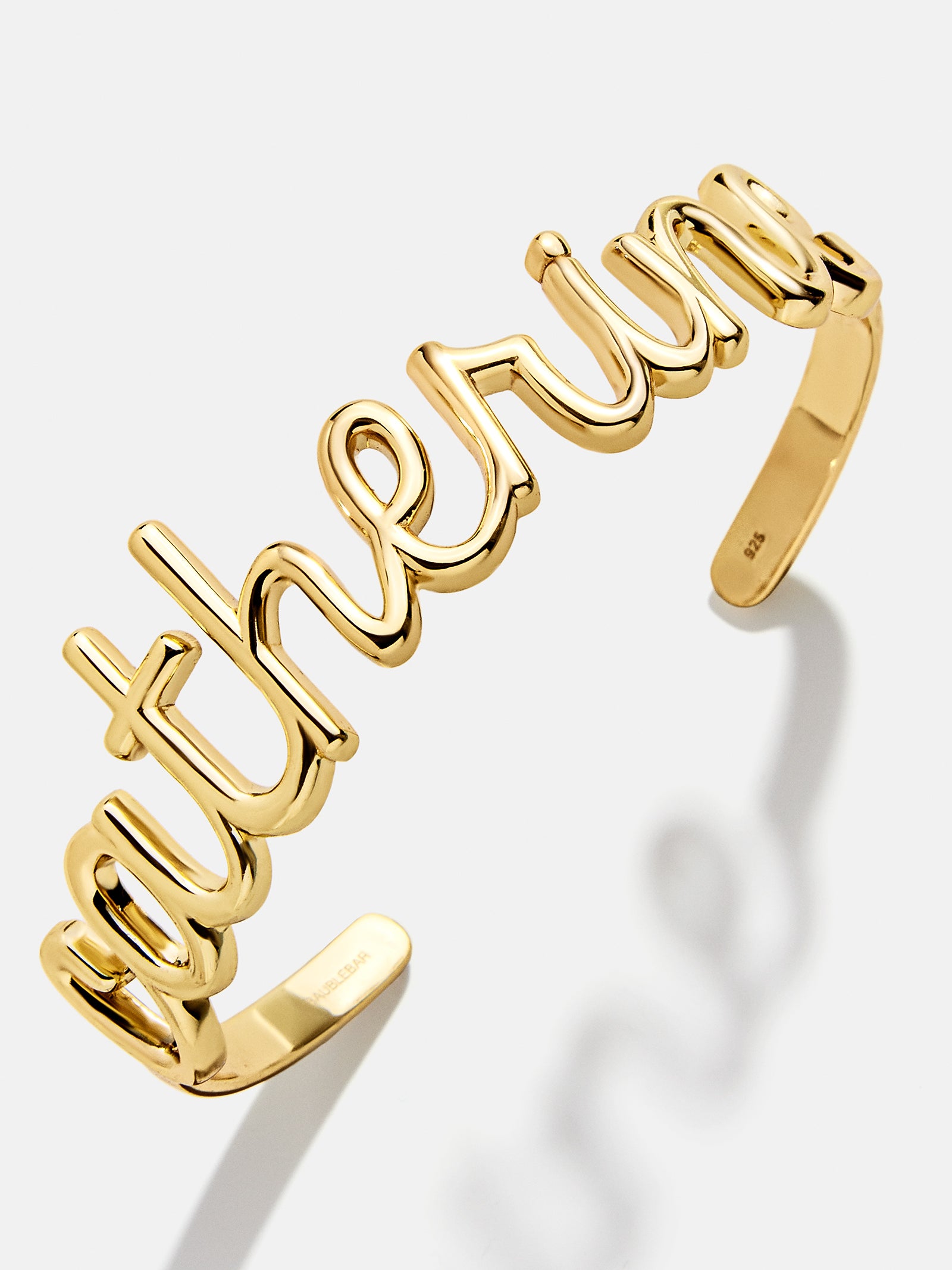 Premium 18K Gold Custom Nameplate Cuff Bracelet - Luxury Gold Plated Sterling Silver