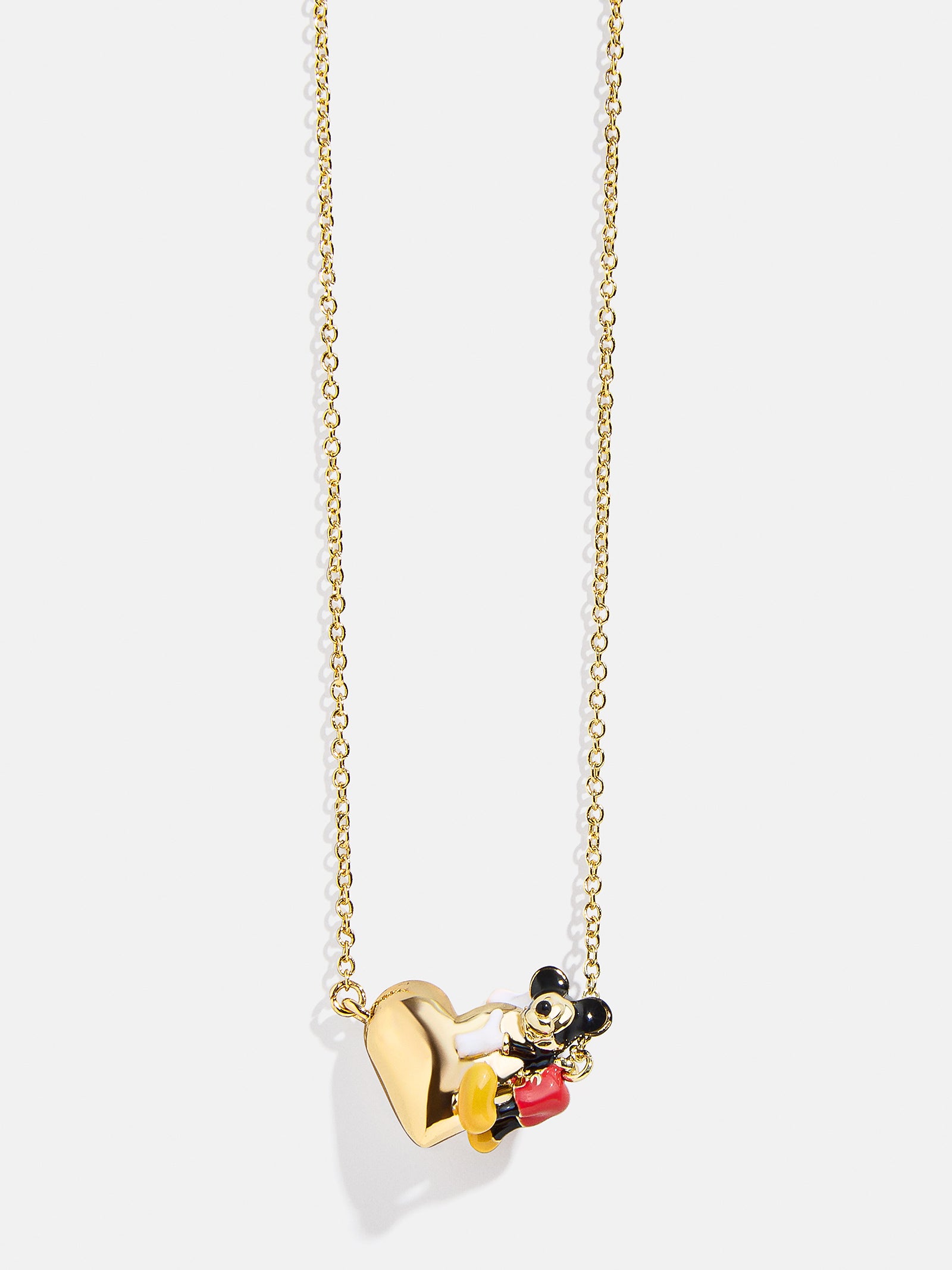 Premium Disney Mickey Mouse Heart Hug Necklace - Gold Plated