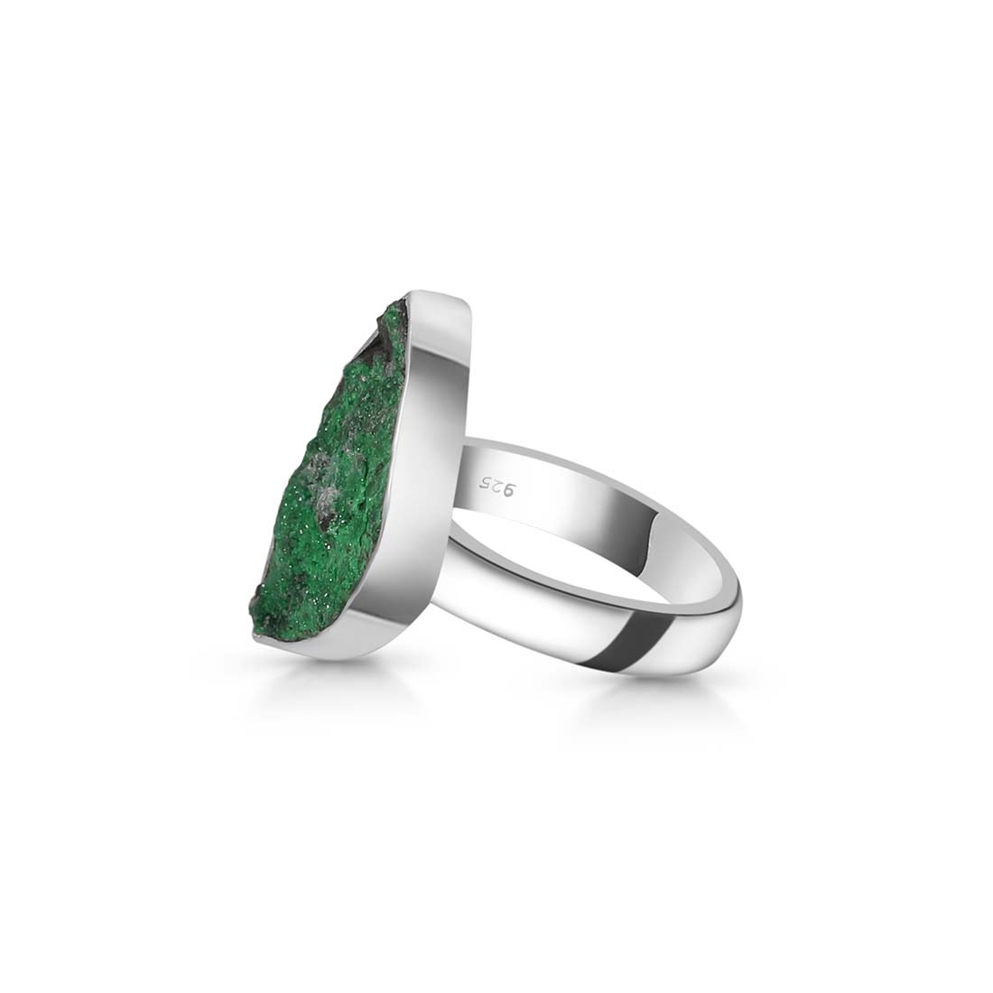 Premium Uvarovite Druzy Statement Ring - Elegant Green Gemstone Jewelry