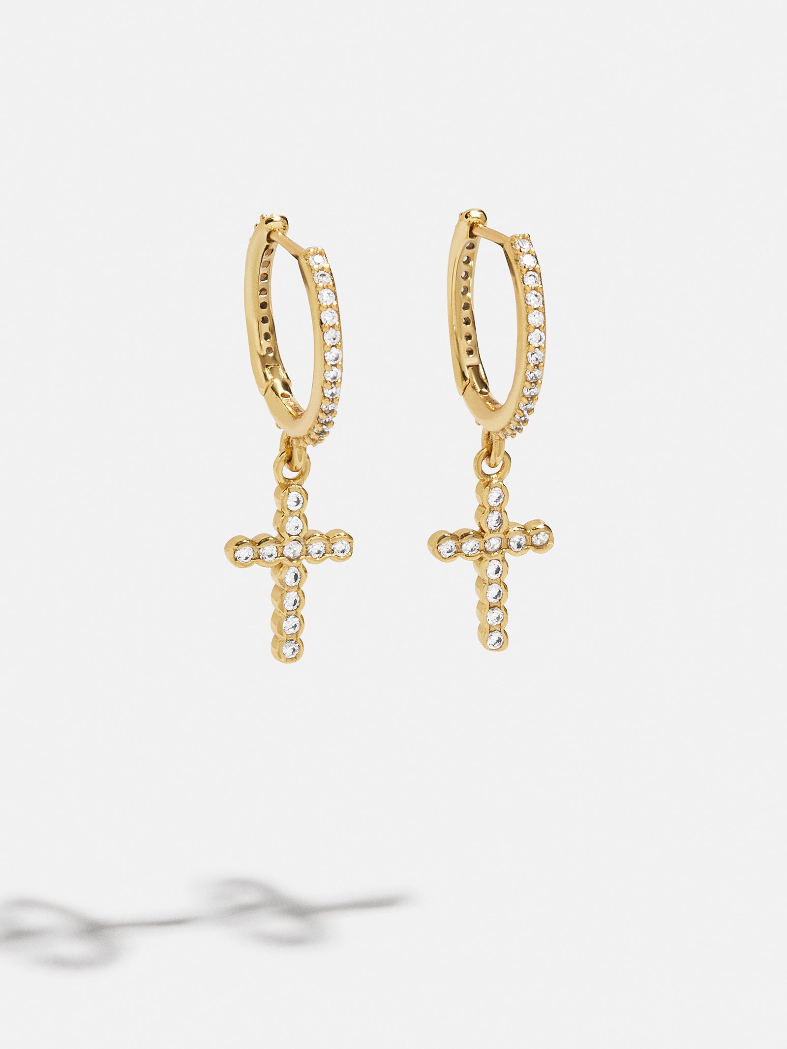 Premium 18K Gold Cross Huggie Earrings - Faith Inspired Design