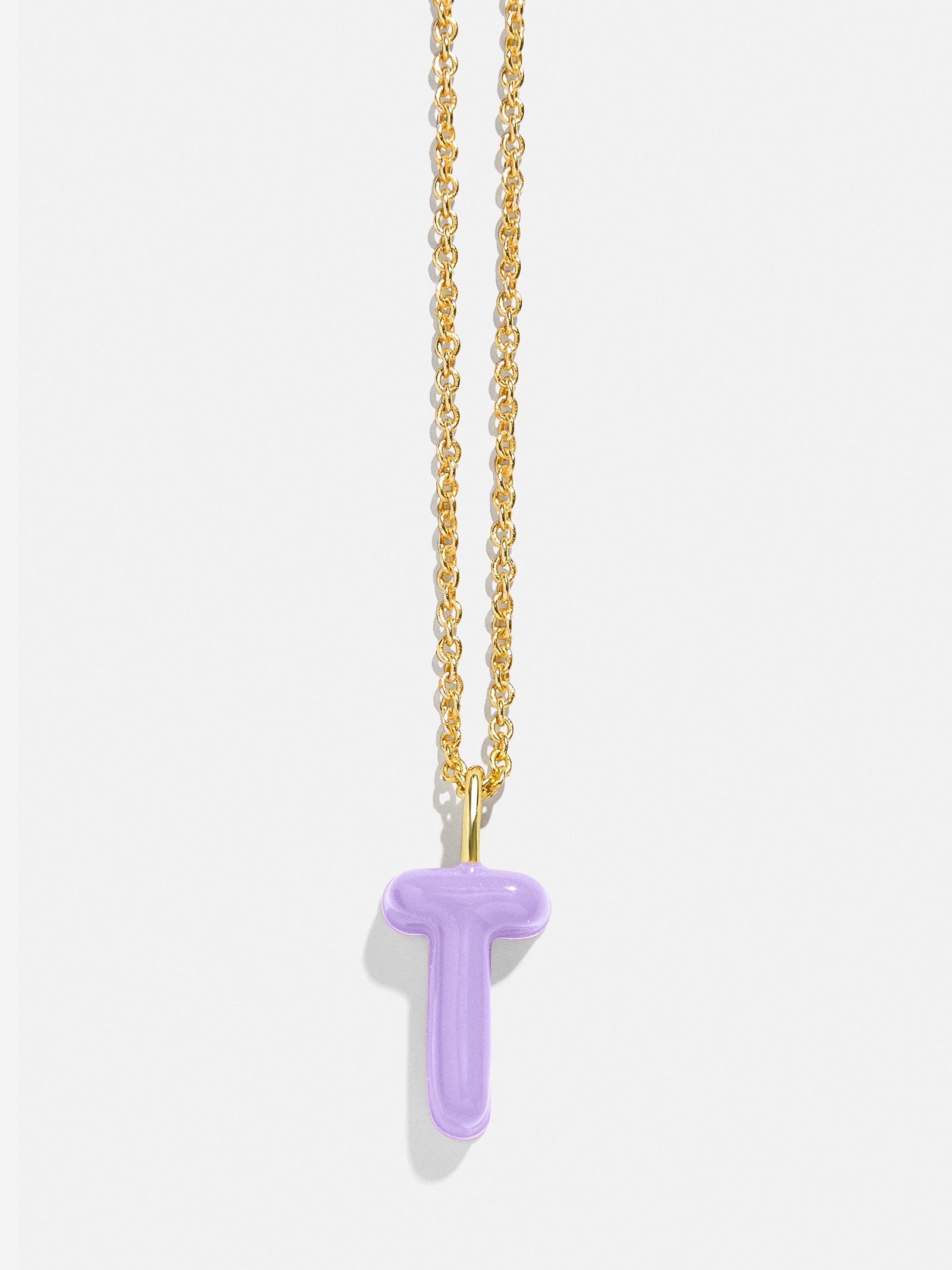 Premium Mini Bubble Initial Enamel Necklace - Lavender