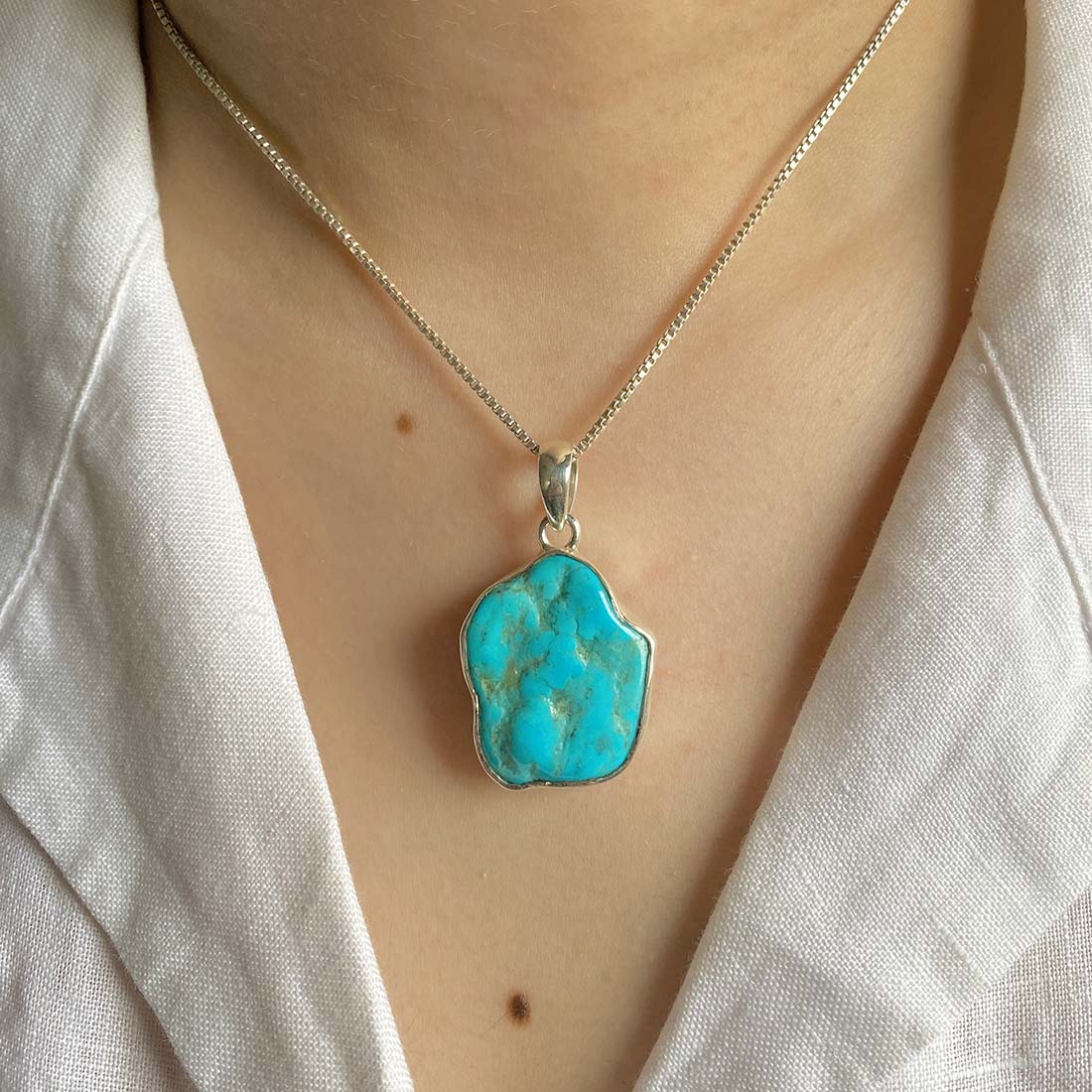 Premium Turquoise Rough Pendant - Elegant Statement Jewelry (TRQ-P-40)