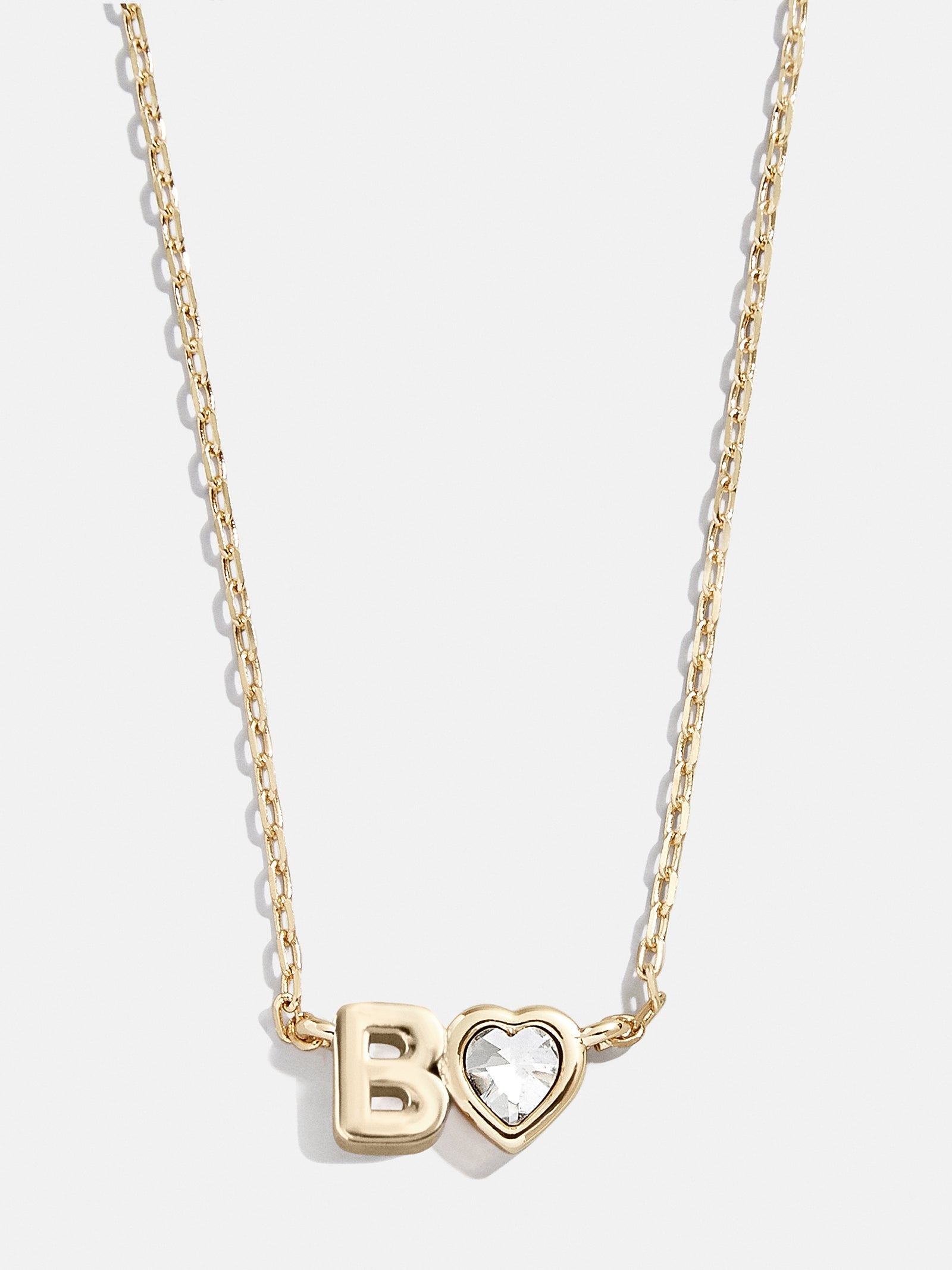 Premium Fiona Initial Necklace - Gold & Crystal Heart