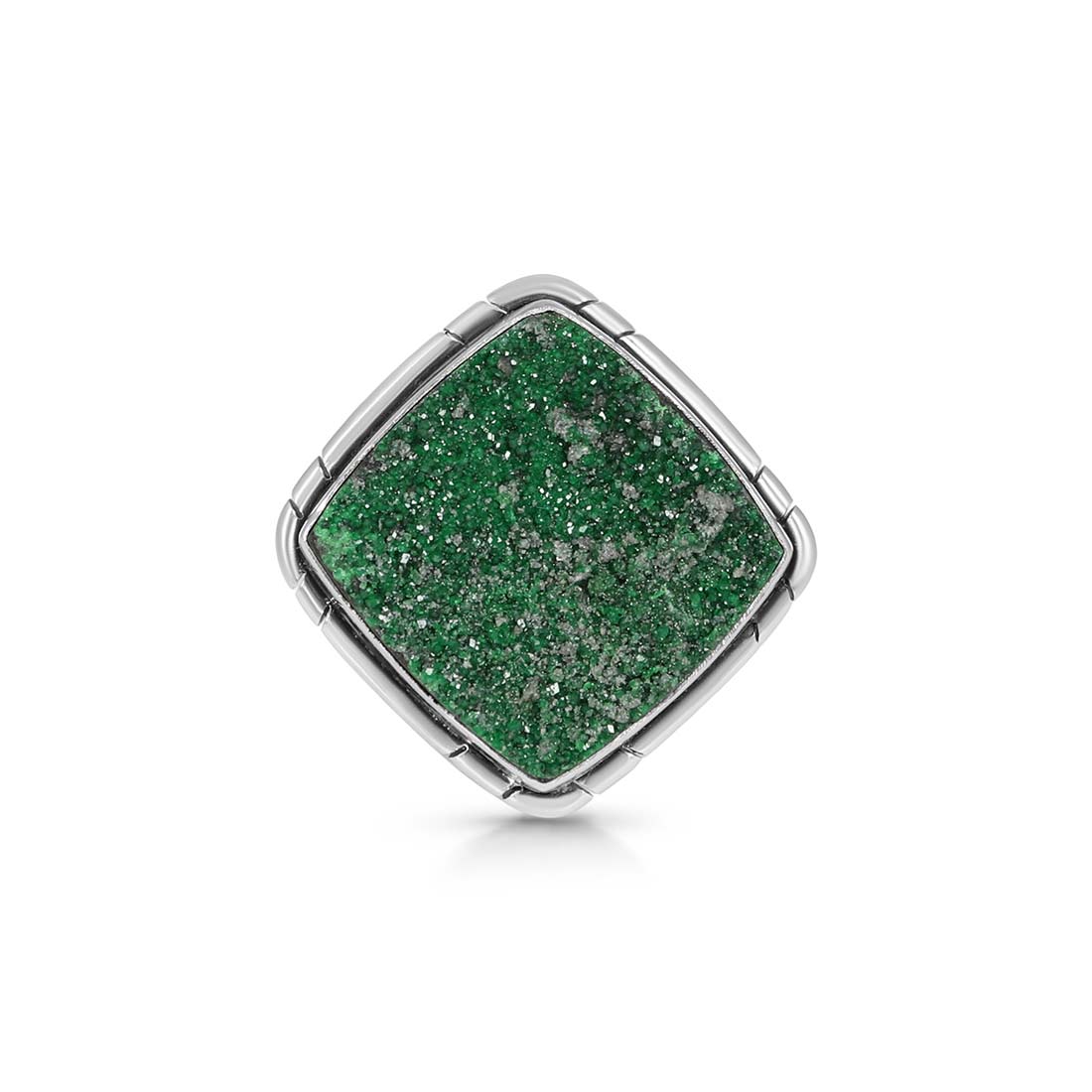 Premium Uvarovite Druzy Adjustable Ring - Ultimate Elegance (UVR-R-44)