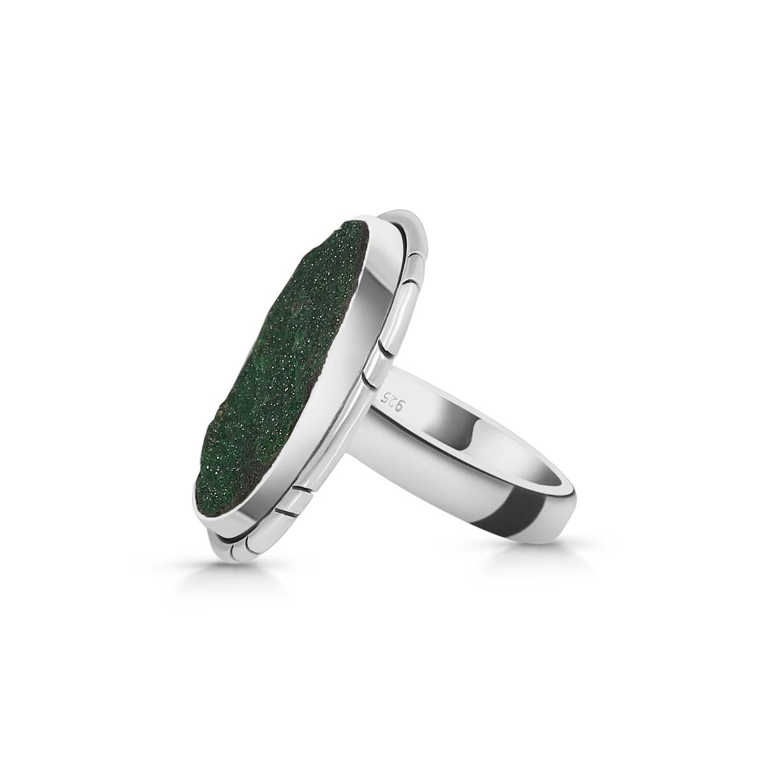 Premium Uvarovite Druzy Statement Ring - Elegant Green Gemstone Jewelry