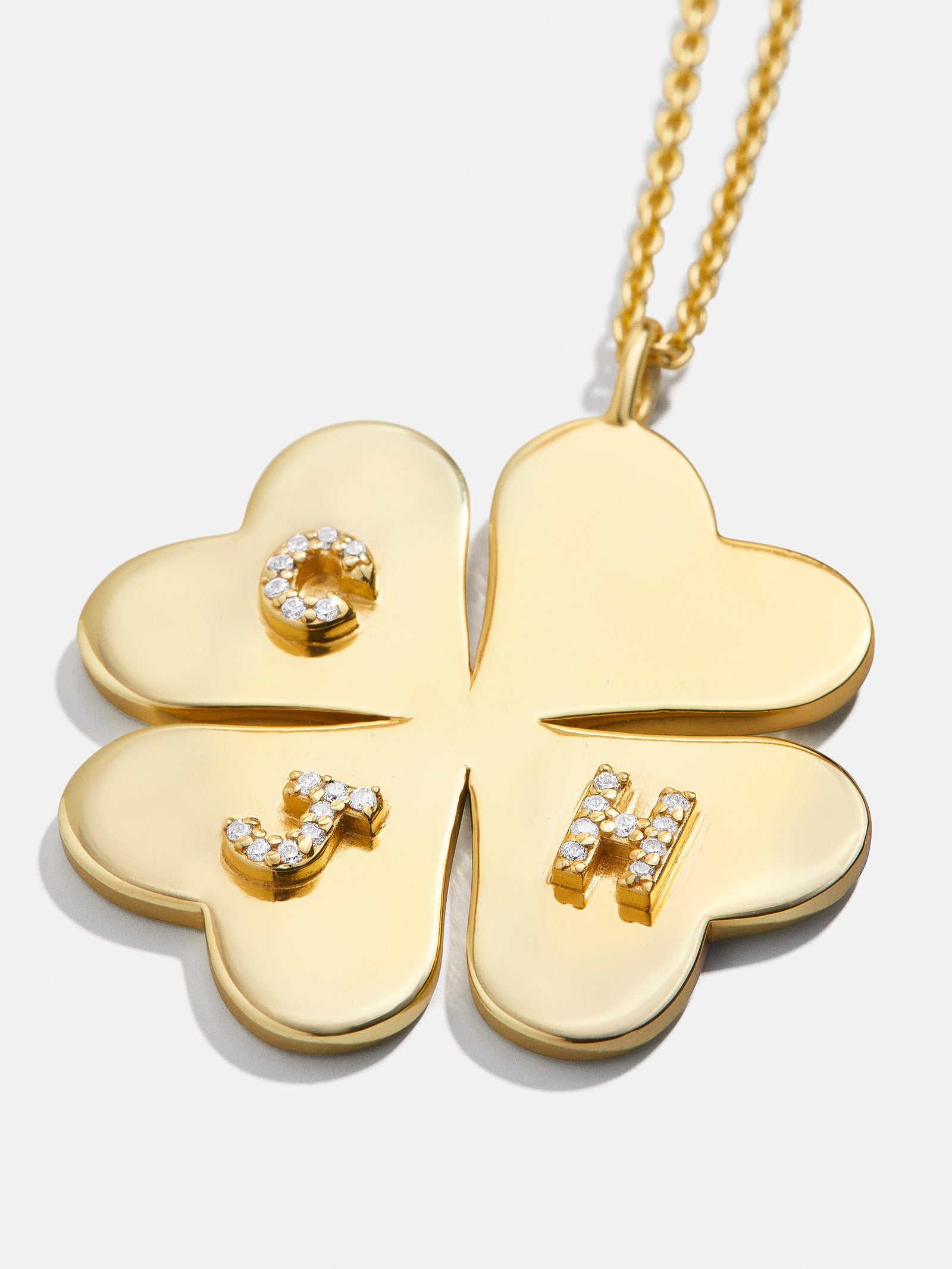 Premium Clover 18K Gold Custom Pendant Necklace - Ultimate Personalized Jewelry