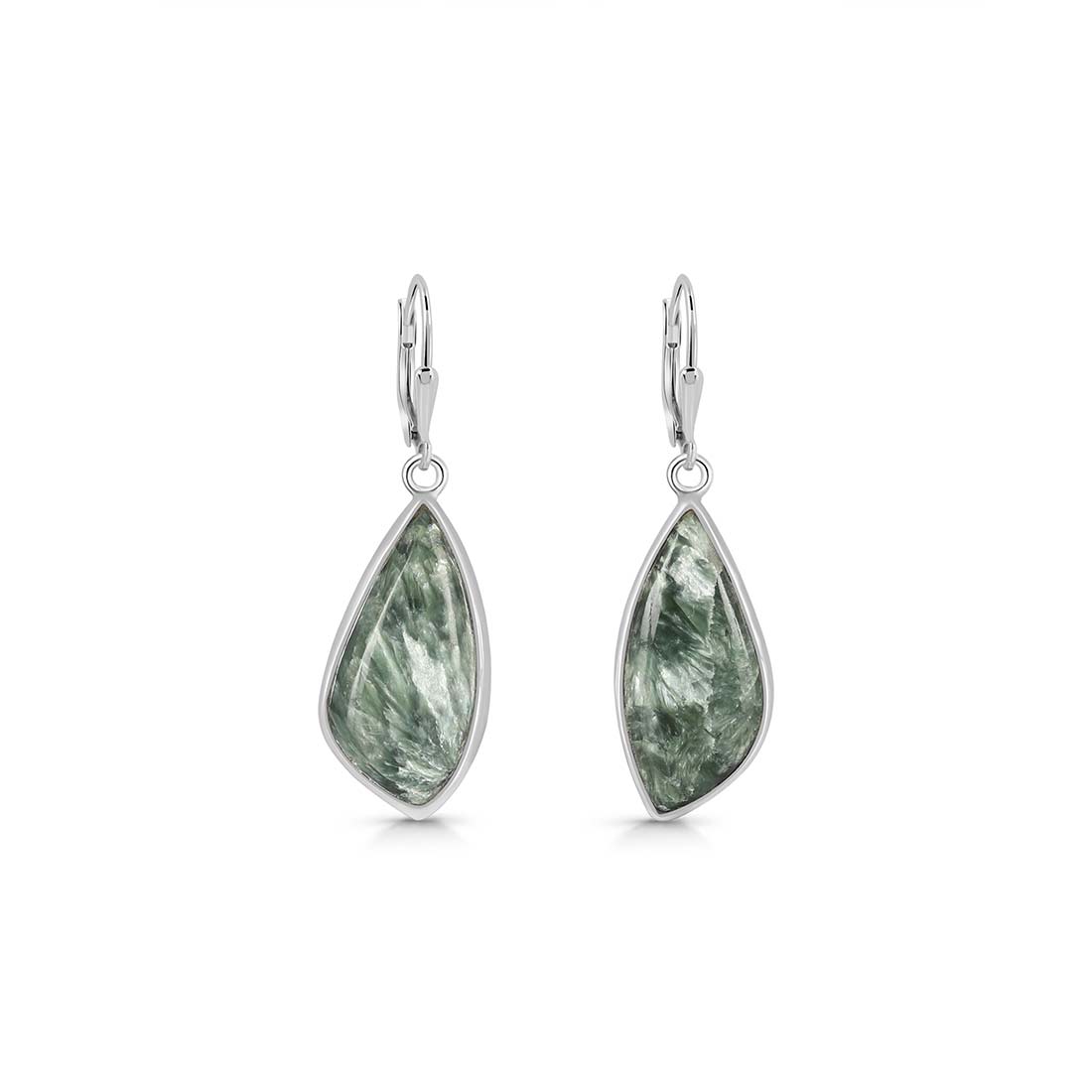 Premium Seraphinite Statement Earrings - SER-E-7