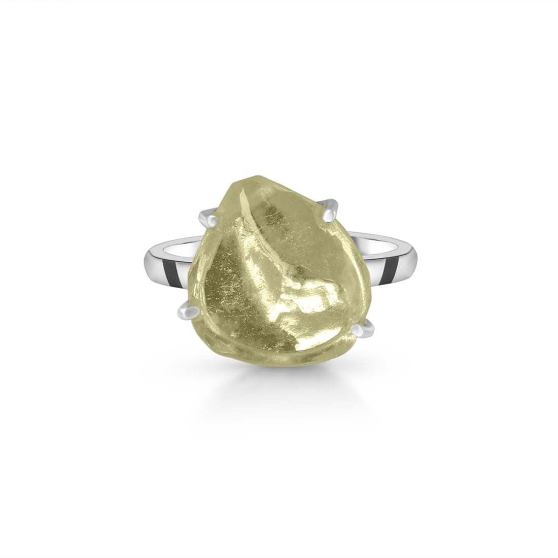 Premium Libyan Desert Glass Statement Ring - LDG-R-18