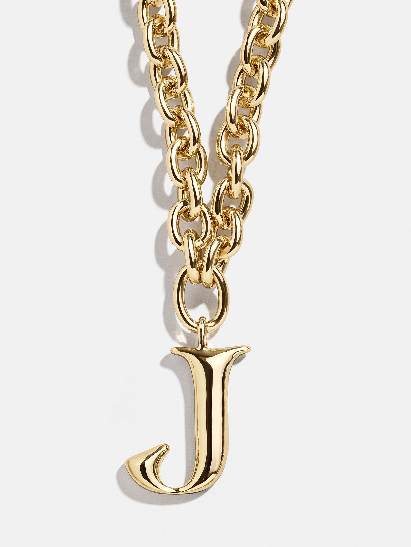 Premium Chunky Charm Initial Necklace - Gold